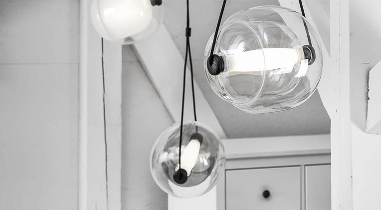 Lampe Suspension Luminaire de Salon LED Lampe Décorative Chanvre Verre 2er  Set