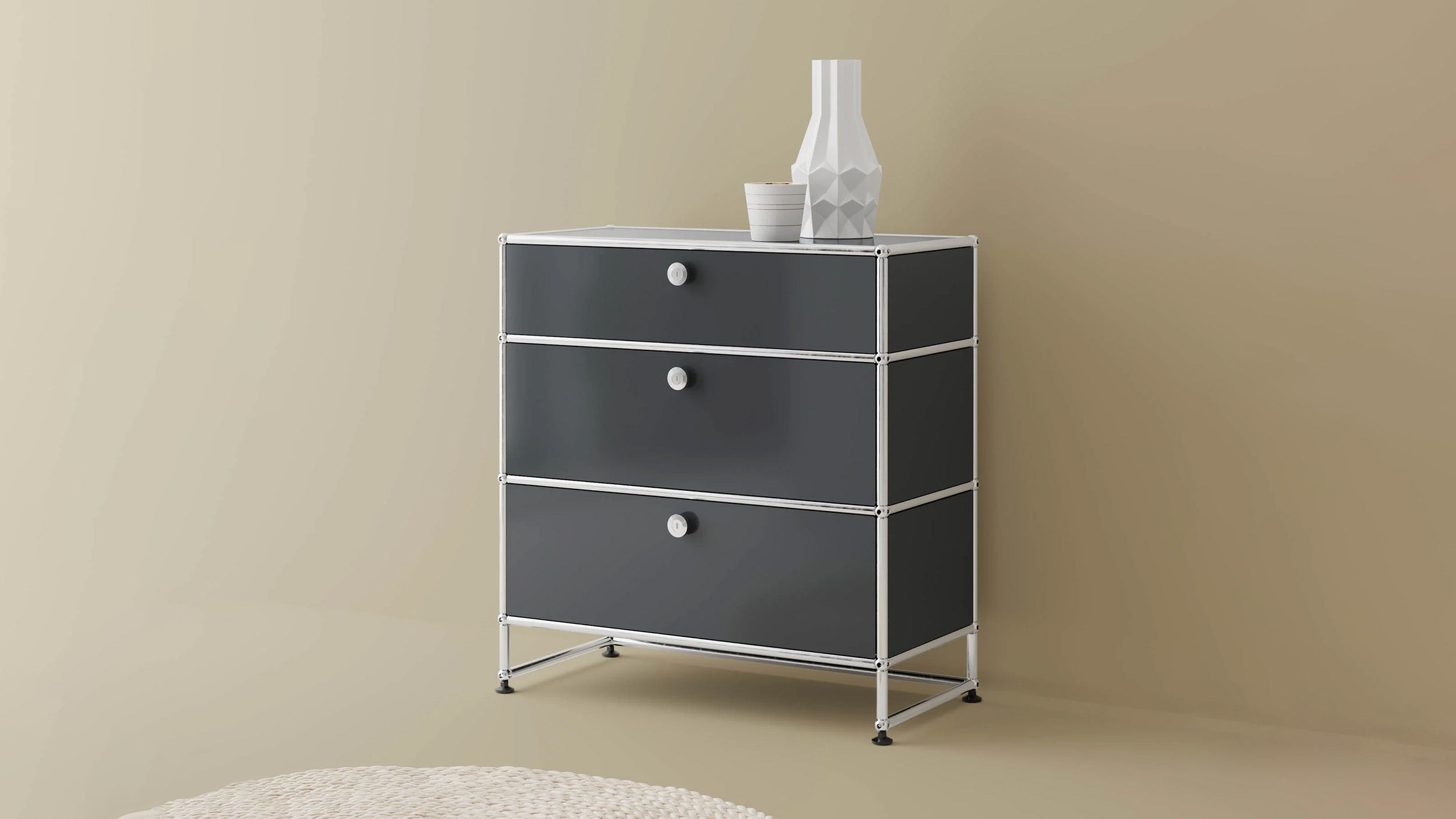 Desktop / 3 Drawer Storage (Y), made by USM Haller