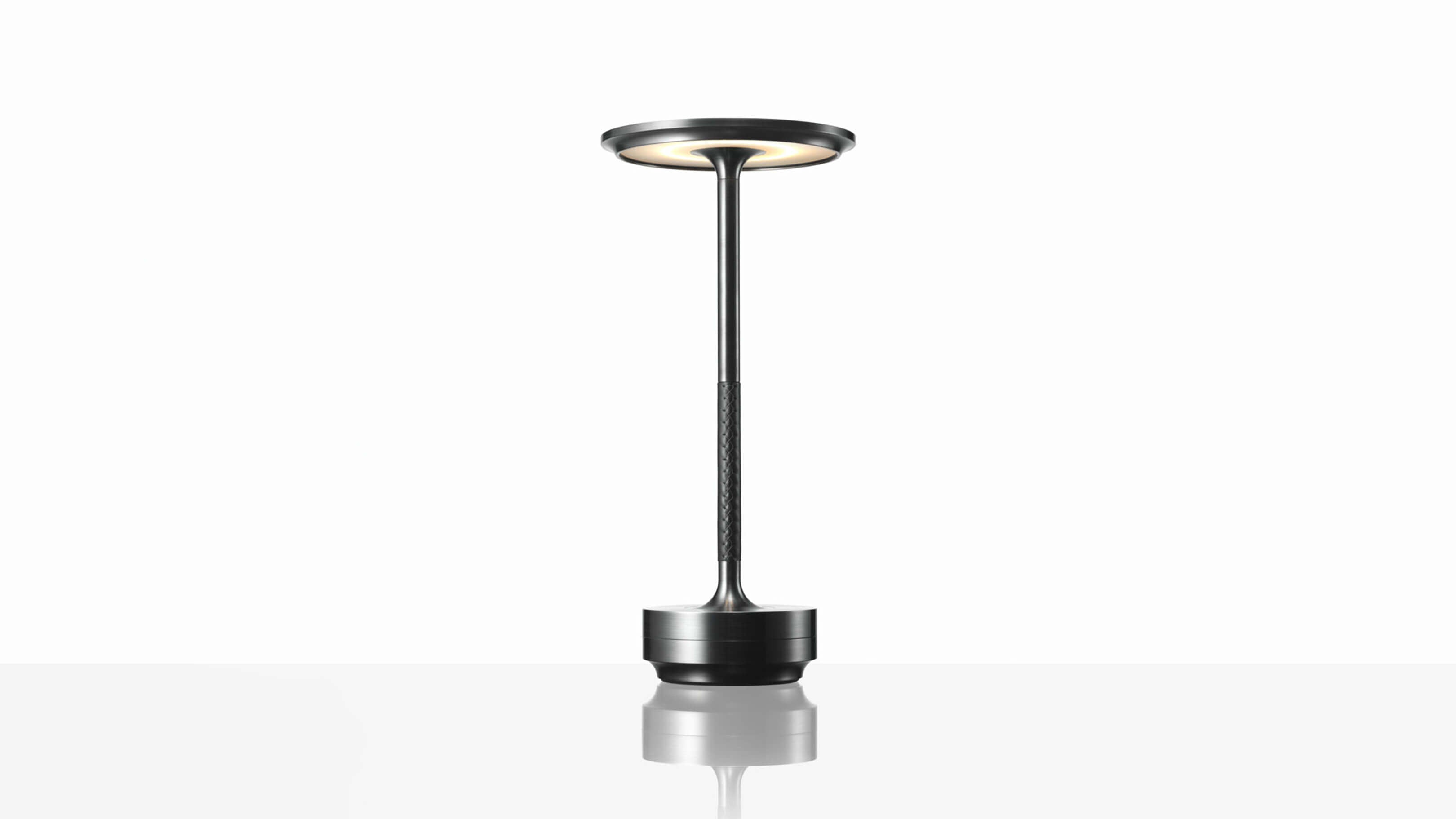 Stainless Black / Desktop / BlackMenu / Turn Craft LED Table Lamp, designed by Nao Tamura made by Ambientec