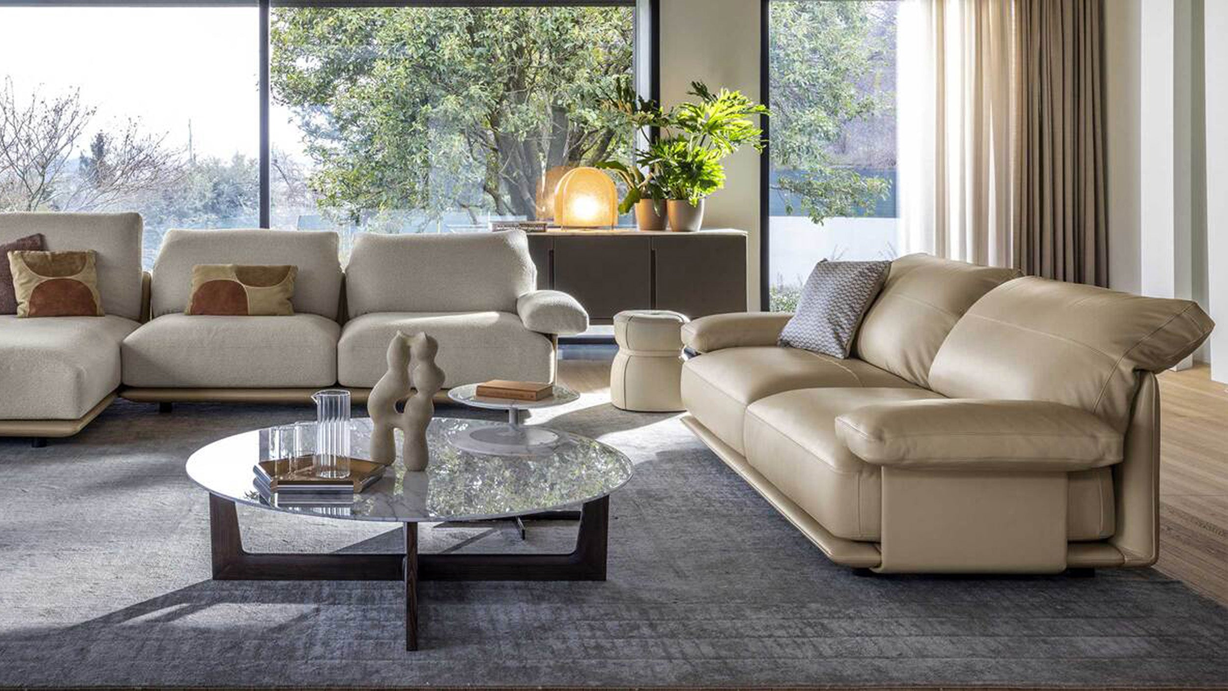 Desktop / Blisscape 2-Seater Sofa, designed by Ludovica Serafini and Roberto Palomba for Poltrona Frau
