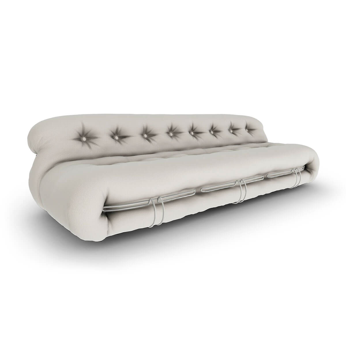 Corda Fabric - Chrome Frame / Mobile / BlackMenu / Soriana Sofa, designed by Afra and Tobia Scarpa made by Cassina