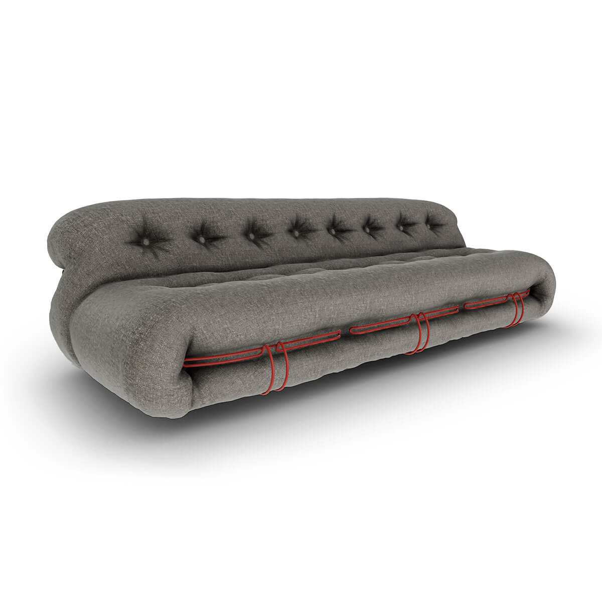 Luxor Fucile Fabric - Red Frame / Mobile / BlackMenu / Soriana Sofa, designed by Afra and Tobia Scarpa made by Cassina
