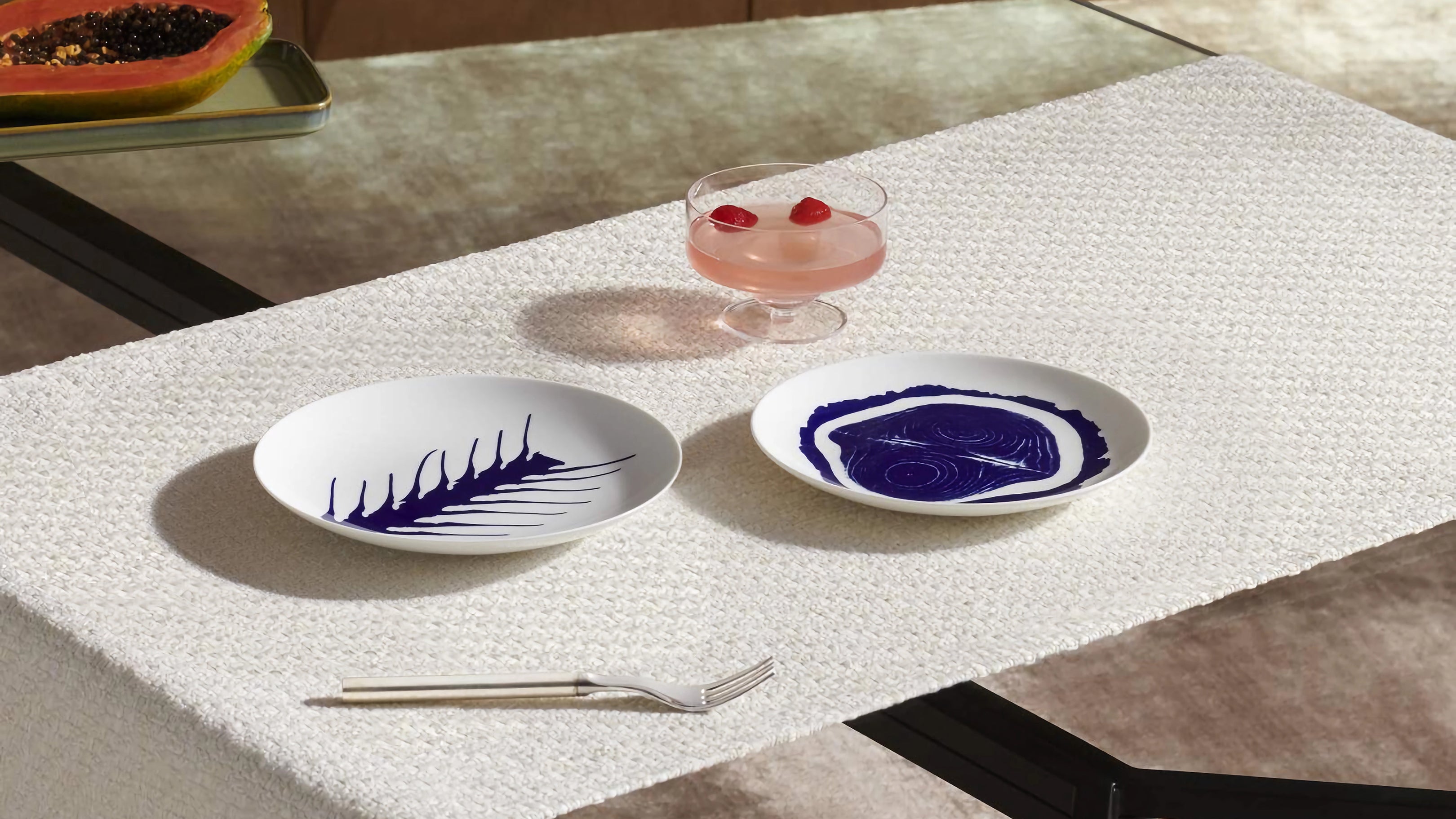 Desktop / Tronc Set of 2 Dessert Plates, designed by Charlotte Perriand and made by Cassina