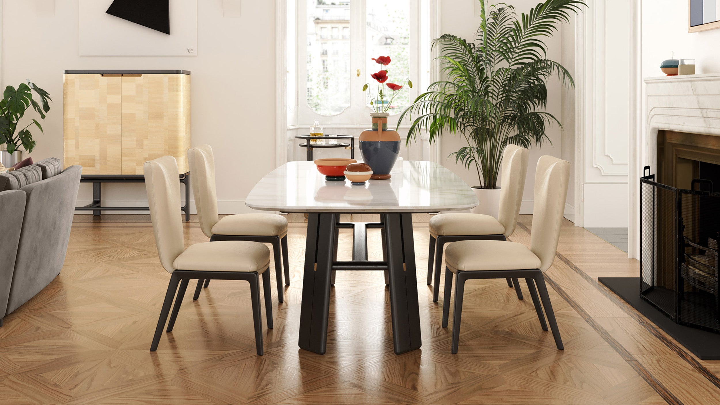 Desktop / DUO Chair, designed by Roberto Lazzeroni for Ceccotti Collezioni
