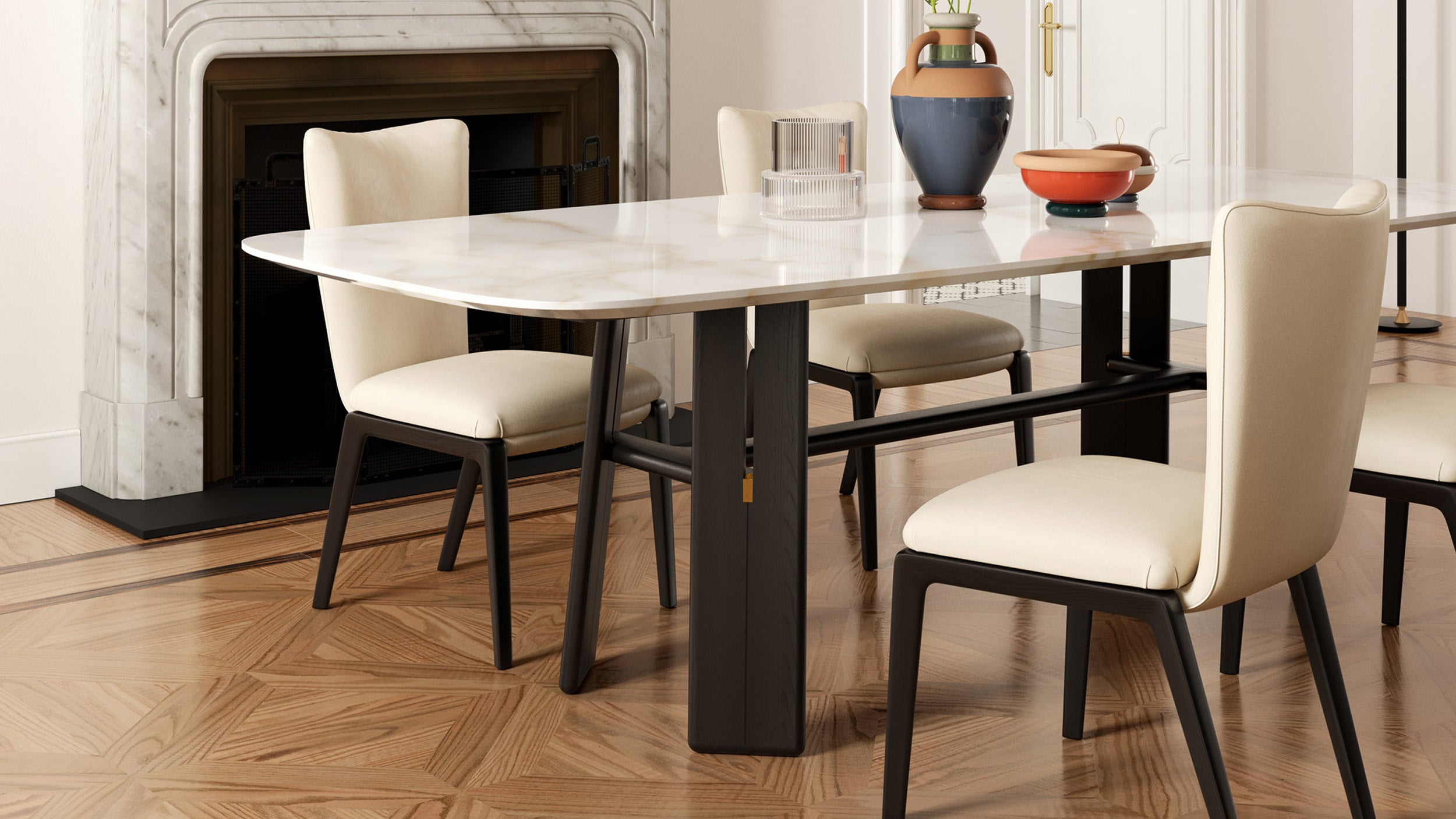 Desktop / DUO Chair, designed by Roberto Lazzeroni for Ceccotti Collezioni