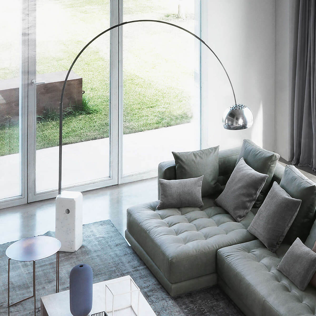 Mobile / BlackMenu / Arco Floor Lamp, designed by Achille Castiglioni