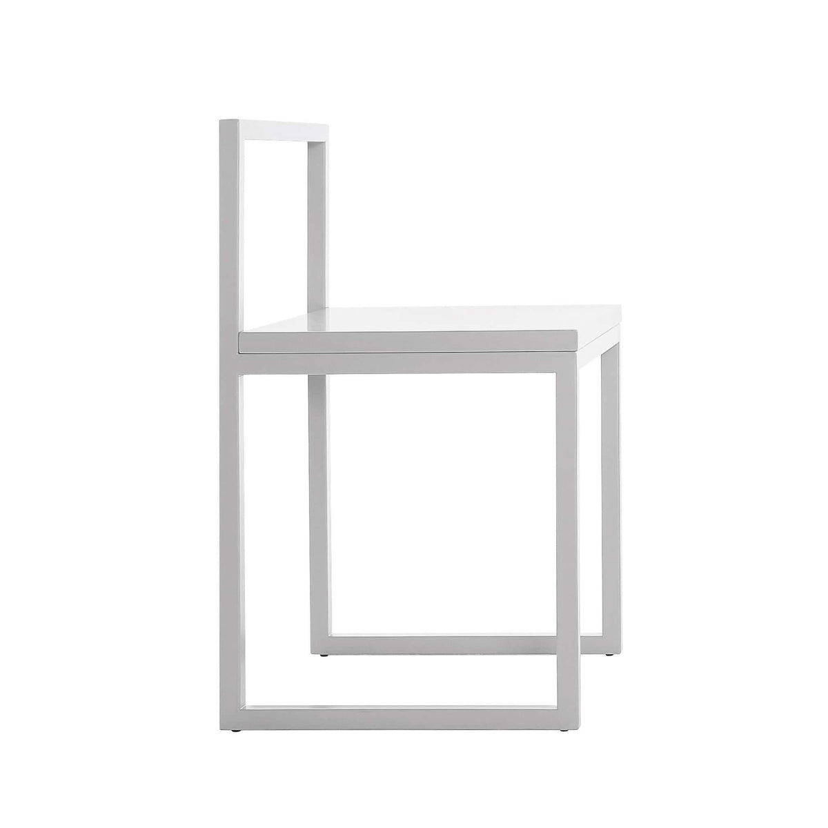 Cappellini Fronzoni '64 Chair by AG Fronzoni 1964. A minimalist gray metal frame chair with clean lines and modern design.