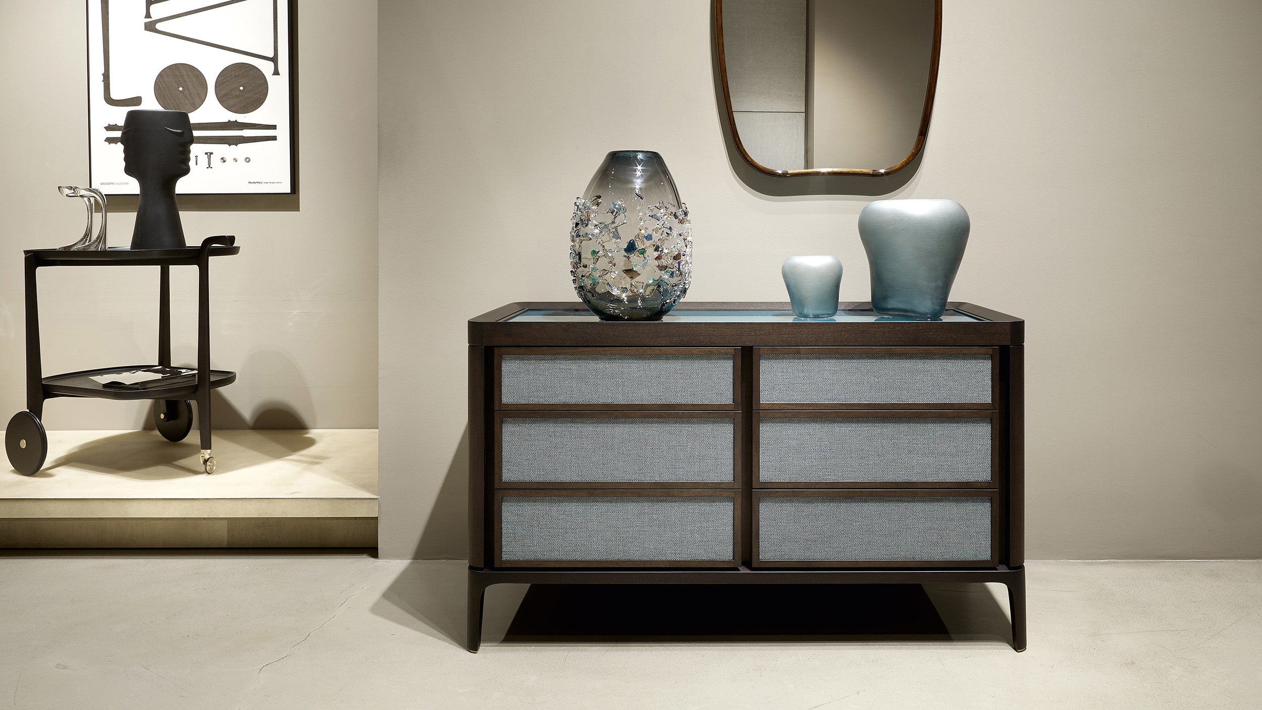 Desktop / Full Chest of Drawers, designed by Roberto Lazzeroni for Ceccotti Collezioni