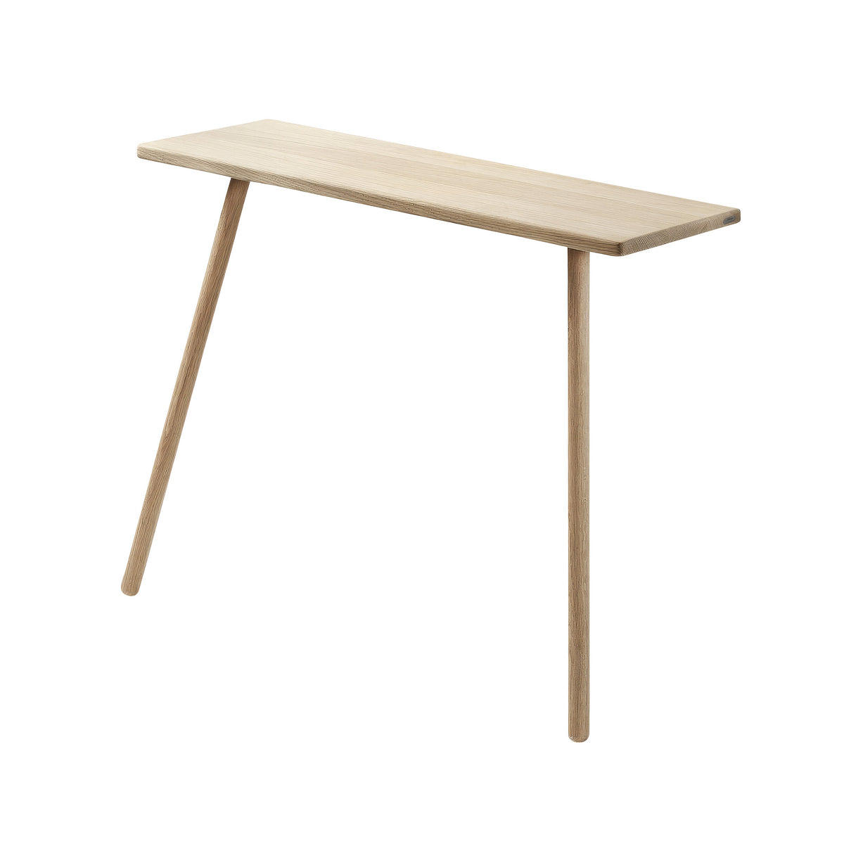 Fritz Hansen Georg Console Table by Chris Liljenberg Halstrøm. A light wood console table with angled legs.