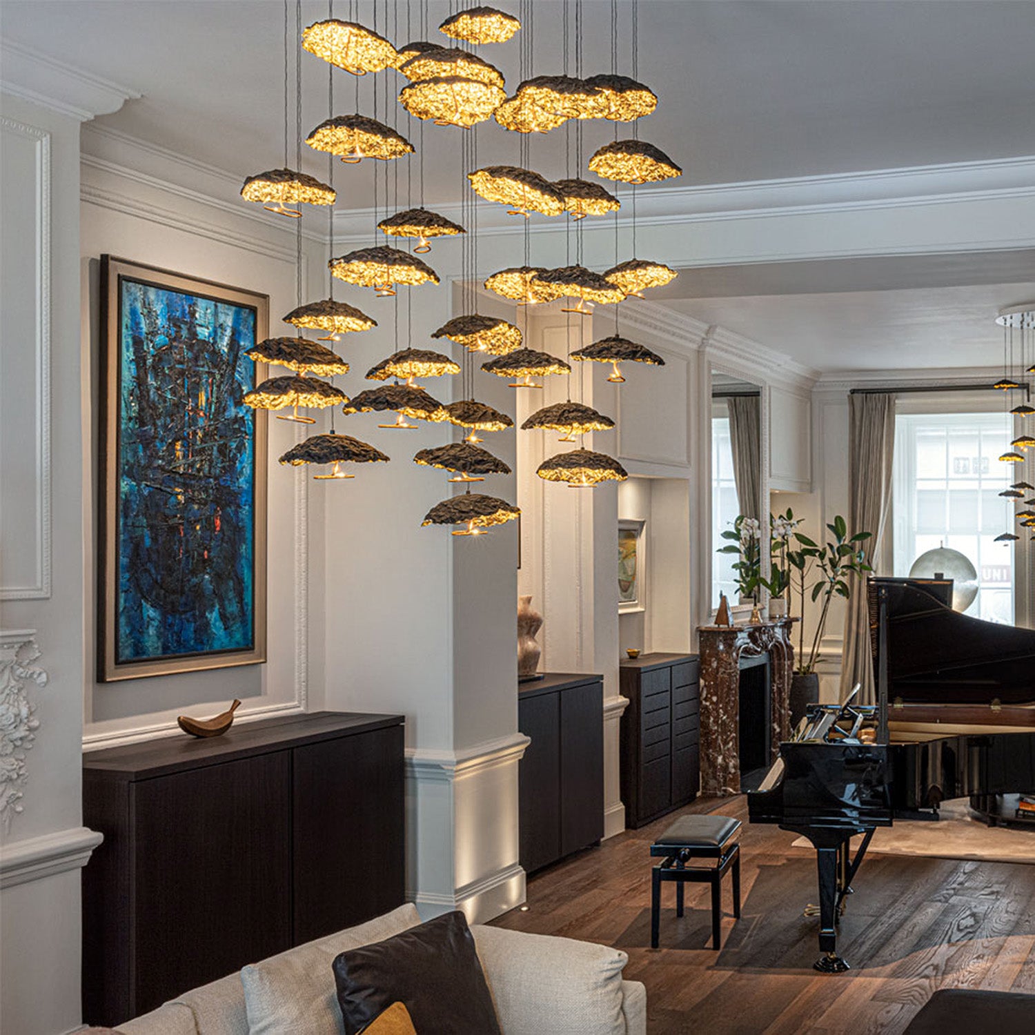 Mobile / Gold Moon Chandelier, by Catellani & Smith