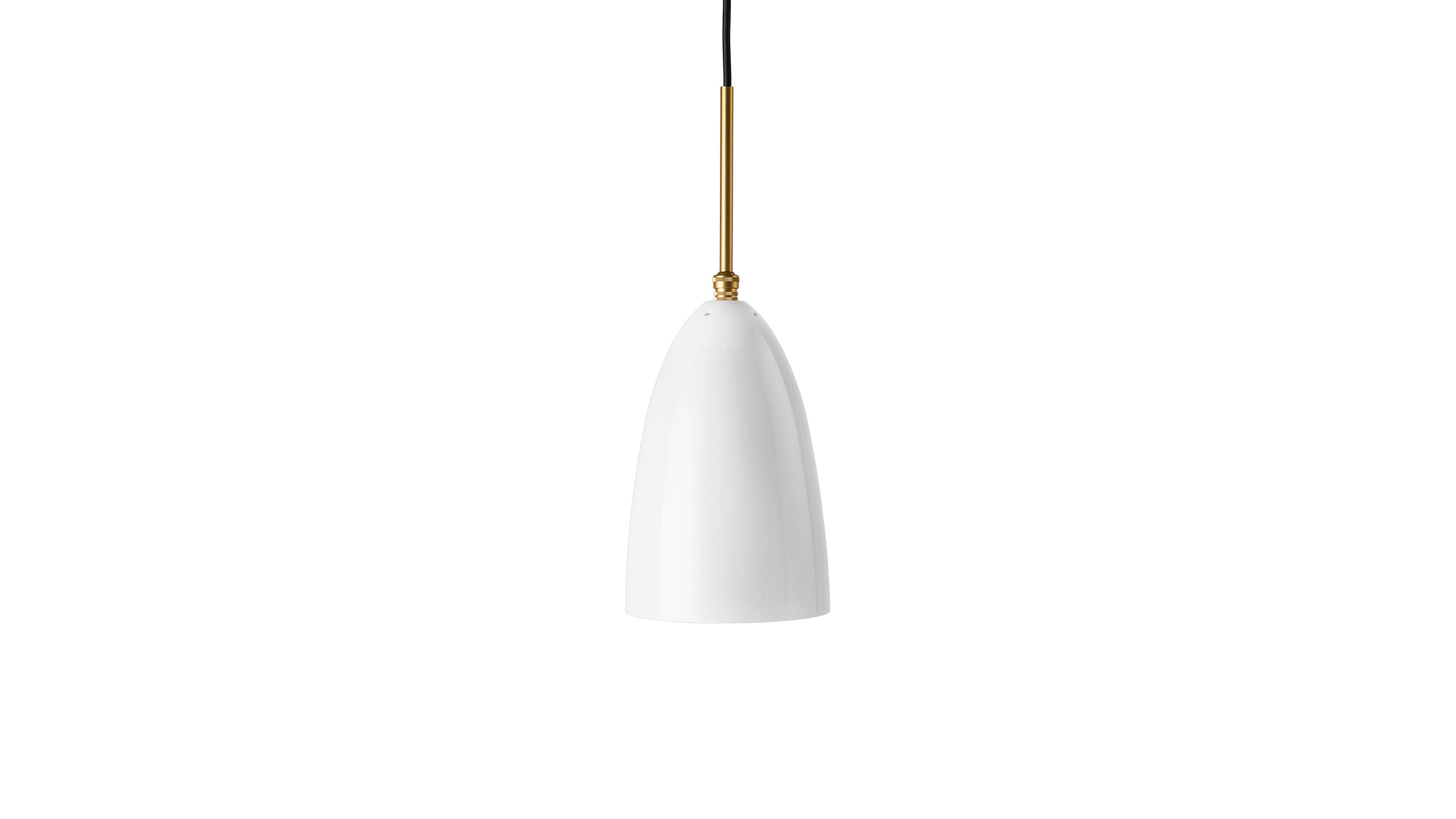 Alabaster White Glossy / Desktop / Gräshoppa Pendant Lamp, designed by Greta M. Grossman and made by Gubi