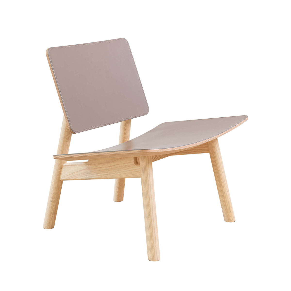 Cappellini Hiroi by Cyril Dunděra and Matěj Janský. Light wood frame with taupe upholstered seat and backrest.