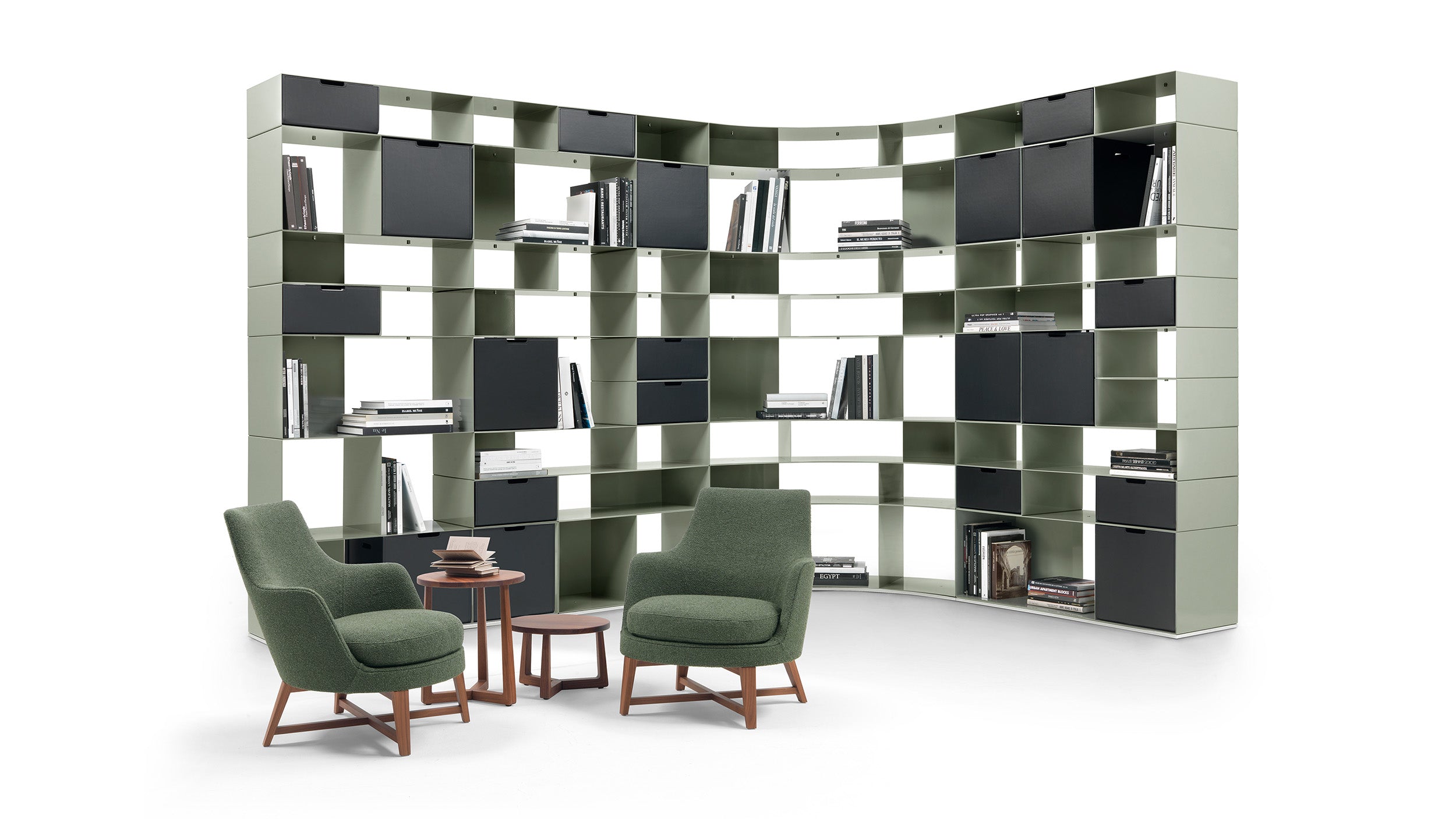 Desktop / Infinity Bookshelf, designed by Antonio Citterio for Flexform
