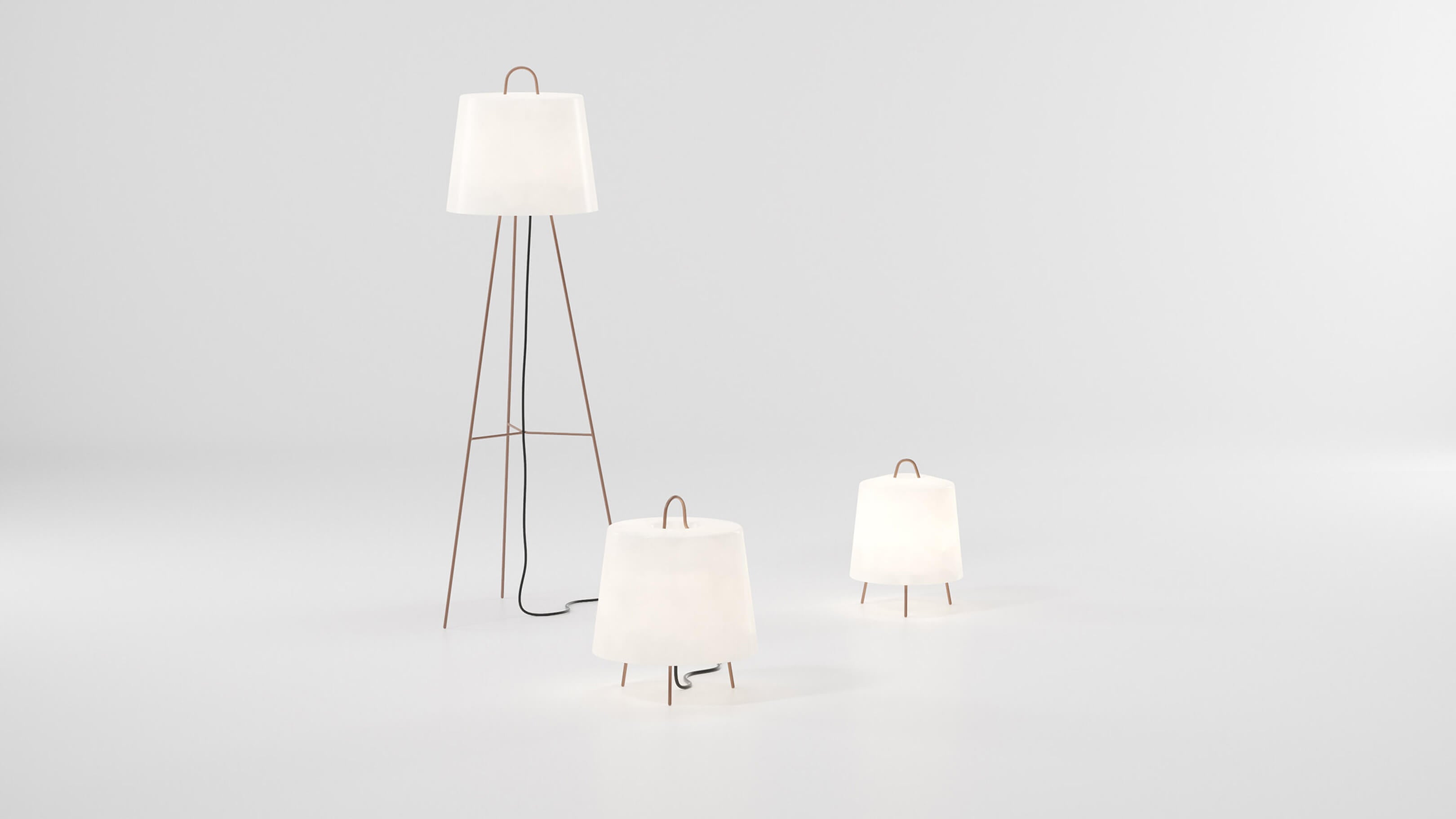 Desktop / WhiteMenu / Mia Table and Floor Light, designed by Michel Charlot