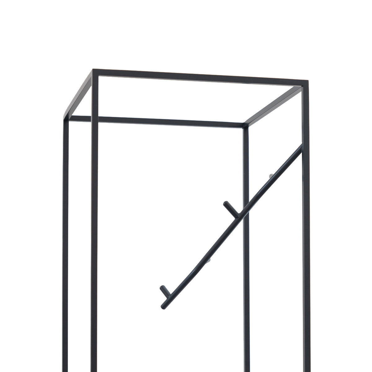 Cappellini Koeda by Nendo. A black metal frame structure features diagonal bracing on a white background.