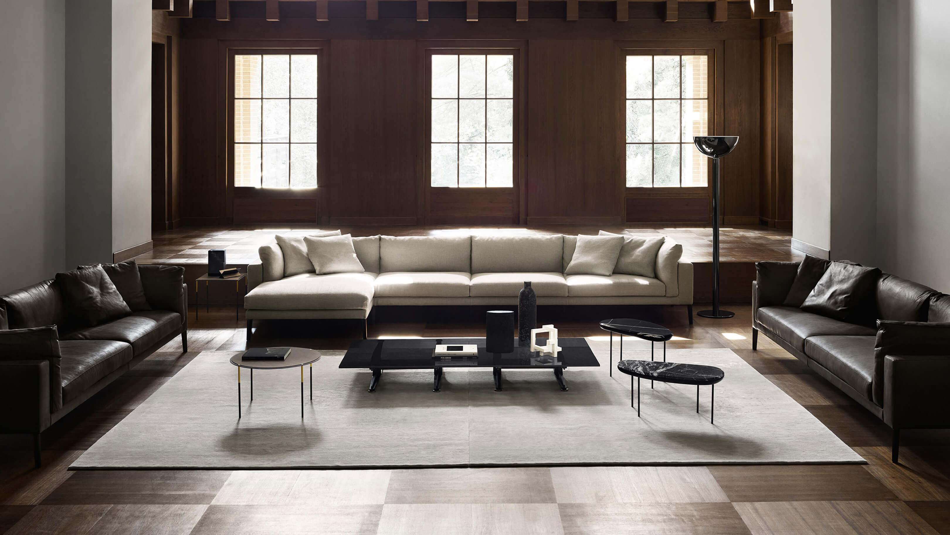 Beige / Desktop / BlackMenu / Floyd Hi-2 Sectional Sofa, designed by Piero Lissoni made by Living Divani