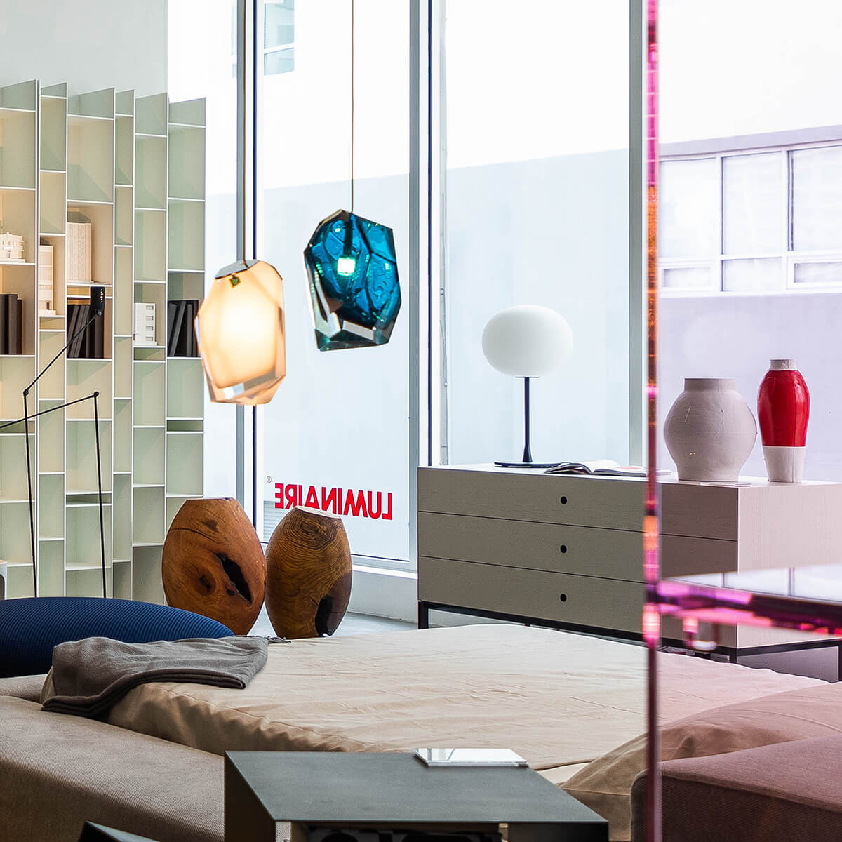 Blue / Mobile / BlackMenu / Crystal Rock 1 Pendant Lamp, designed by Arik Levy