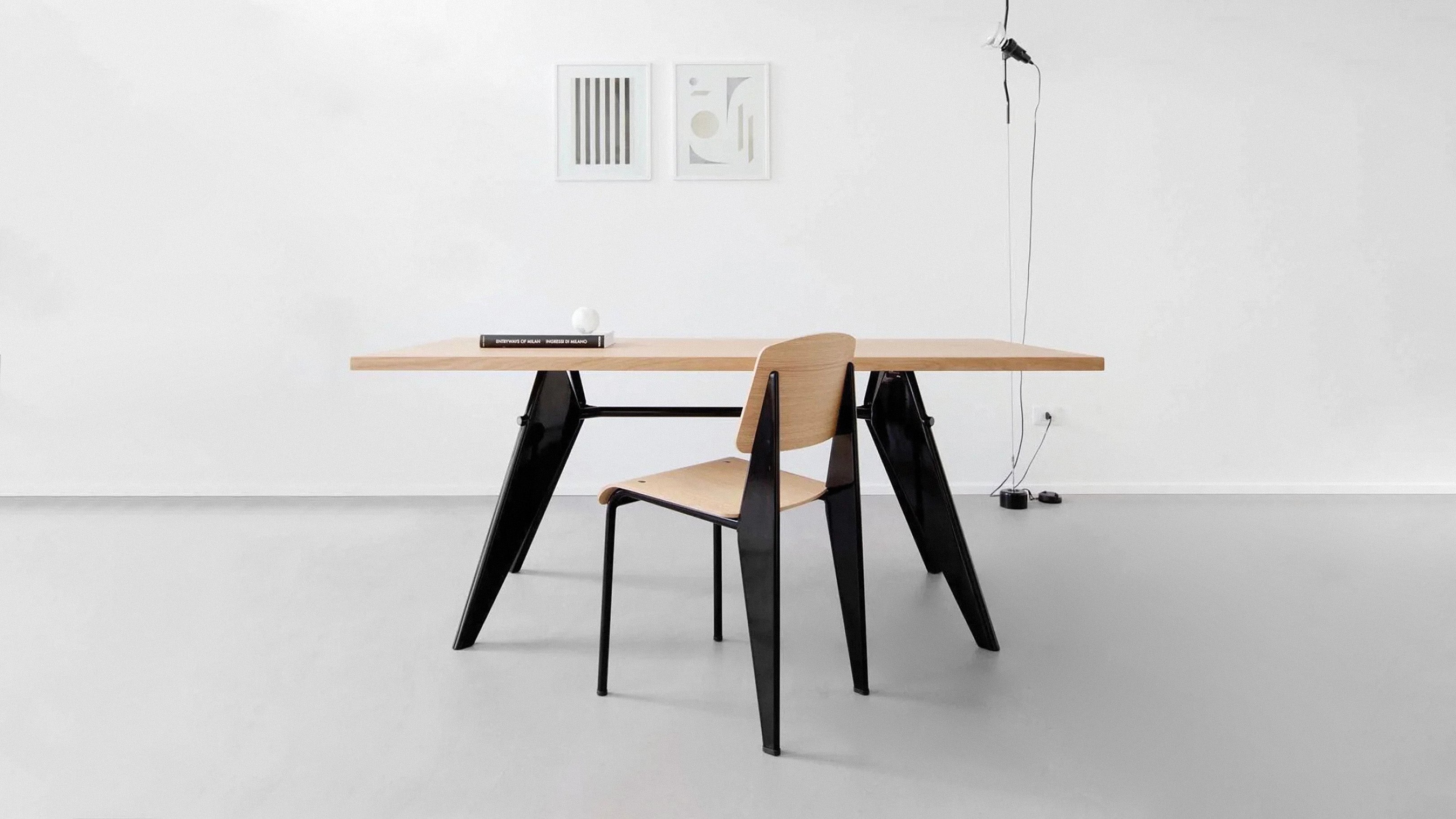 Deep Black / Desktop / Standard Chair, designed by Jean Prouvé made by Vitra