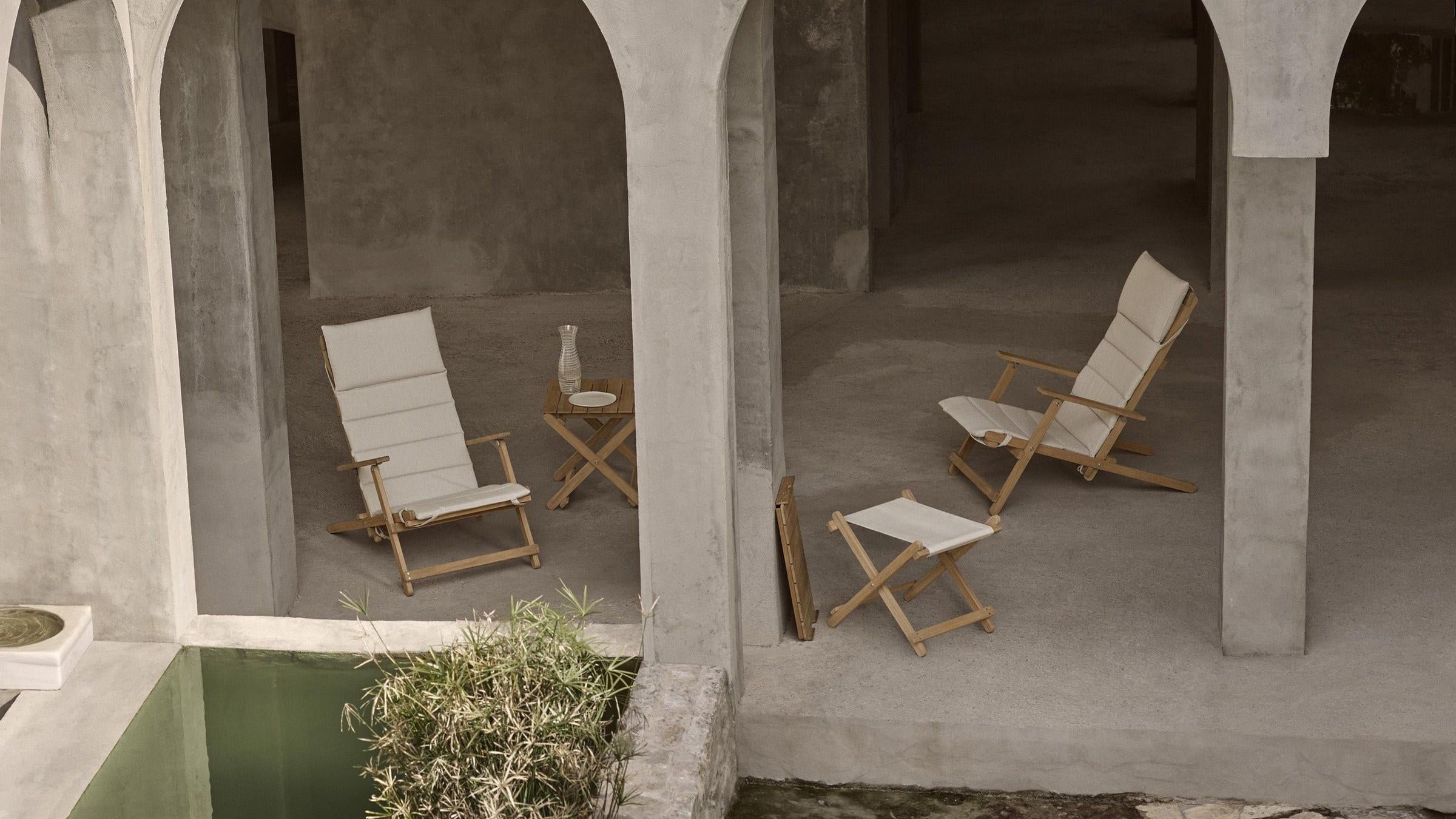 Carl Hansen & Søn Lounge Chair BM5568 Deck Chair with Cushion
