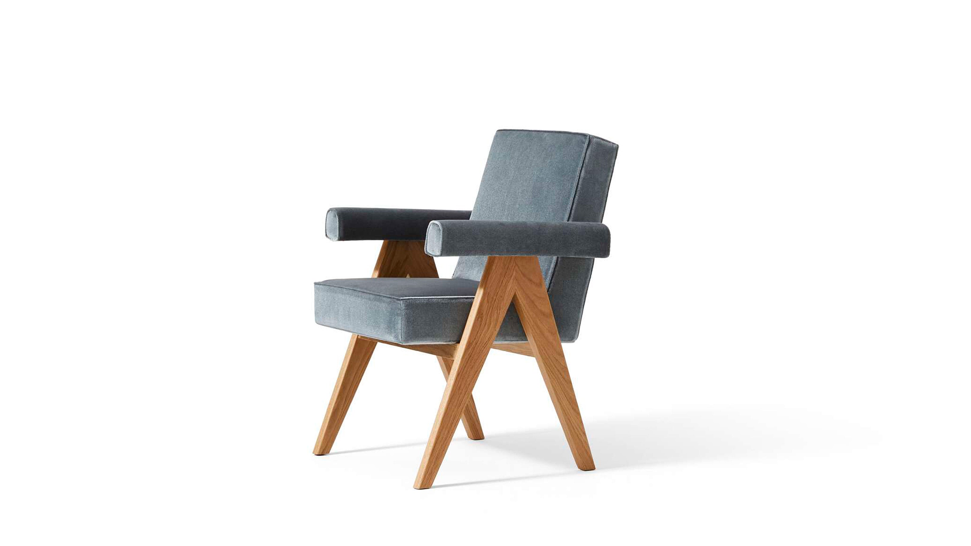 Desktop / Committee Chair with Armrests, designed by Pierre Jeanneret made by Cassina