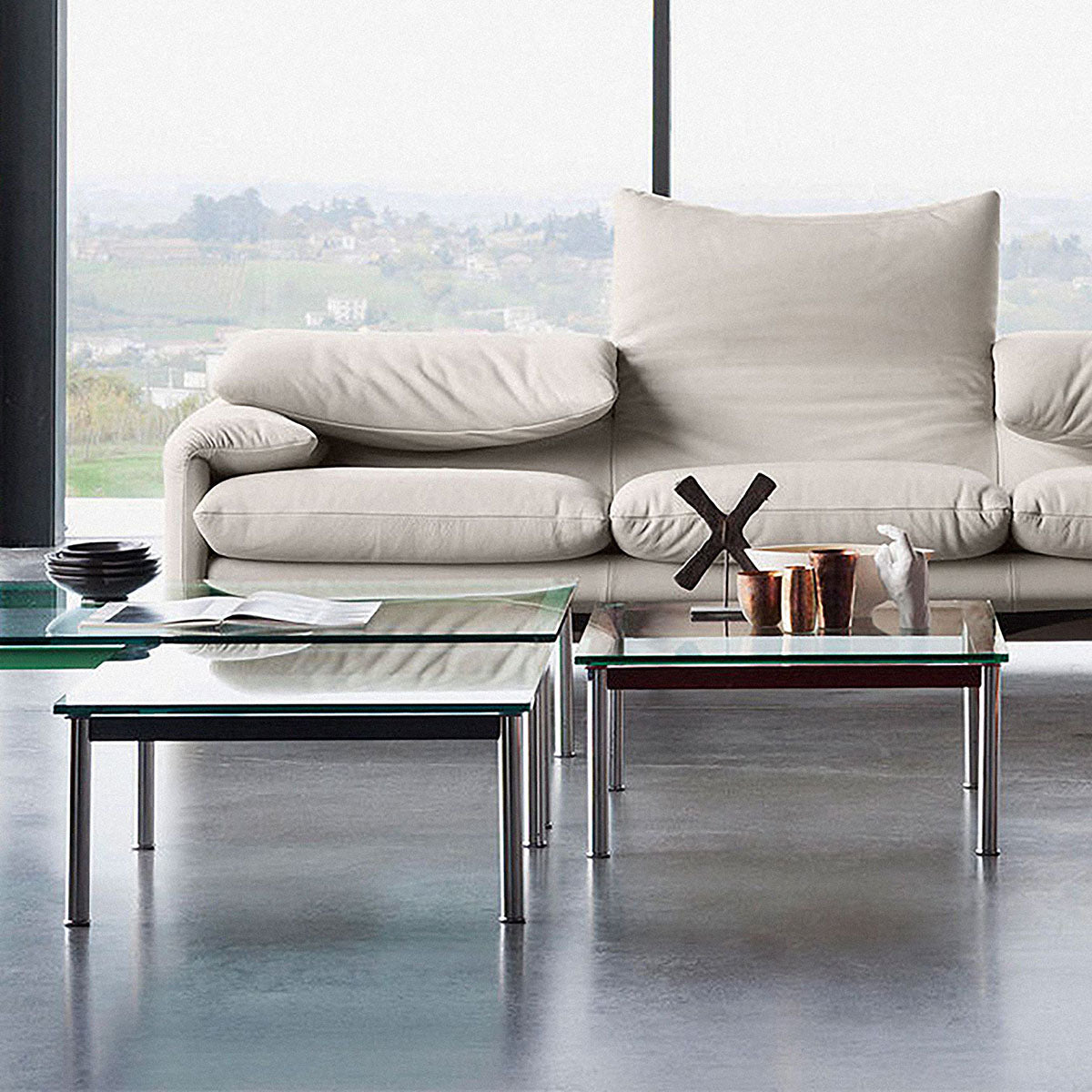 Mobile / LC10-p Square Low Table, designed by Le Corbusier, Pierre Jeanneret, and Charlotte Perriand and made by Cassina
