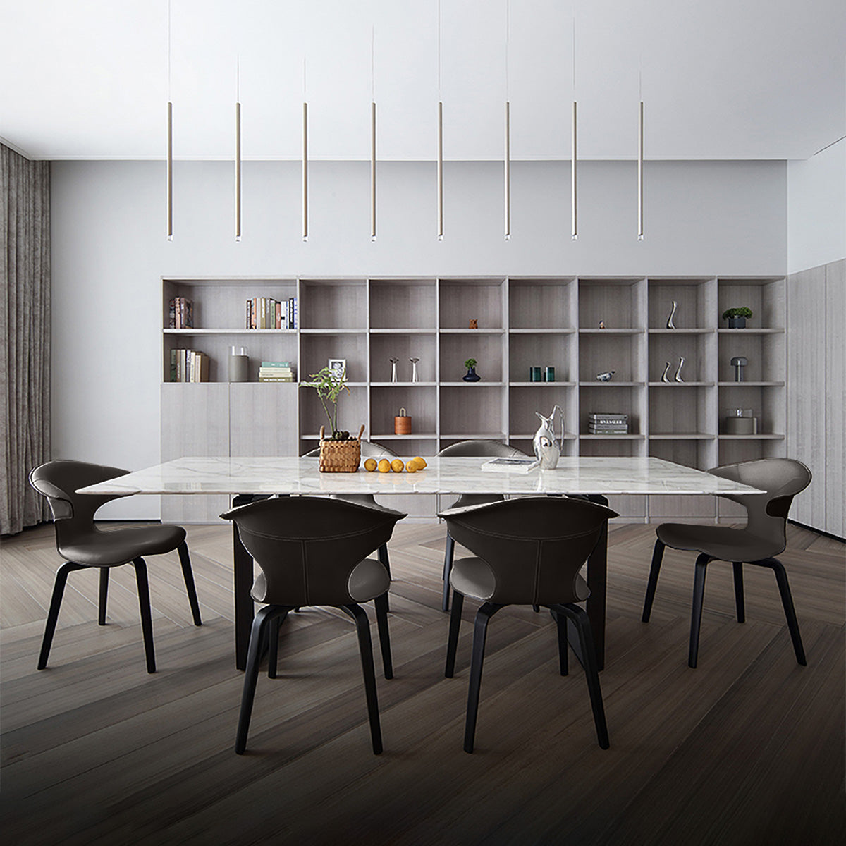 Mobile / Montera Small Armchair in Seppia Leather, designed by Roberto Lazzeroni for Poltrona Frau