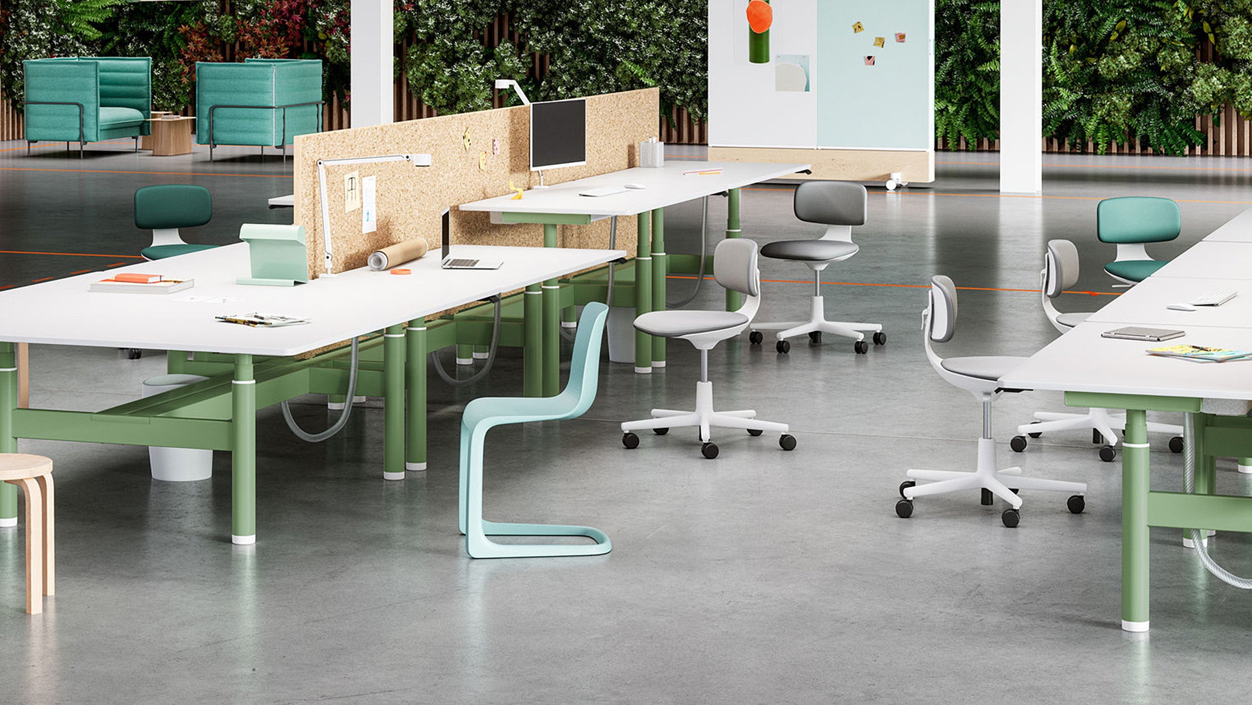 Desktop / Rookie Chair in Grey, designed by Konstantin Grcic for Vitra