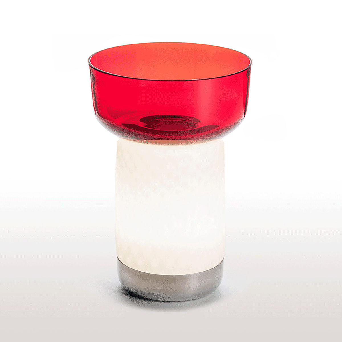 Red / Mobile / Artemide Bonta Lamp + Bowl, designed by Attila Veress and Davide Oldani