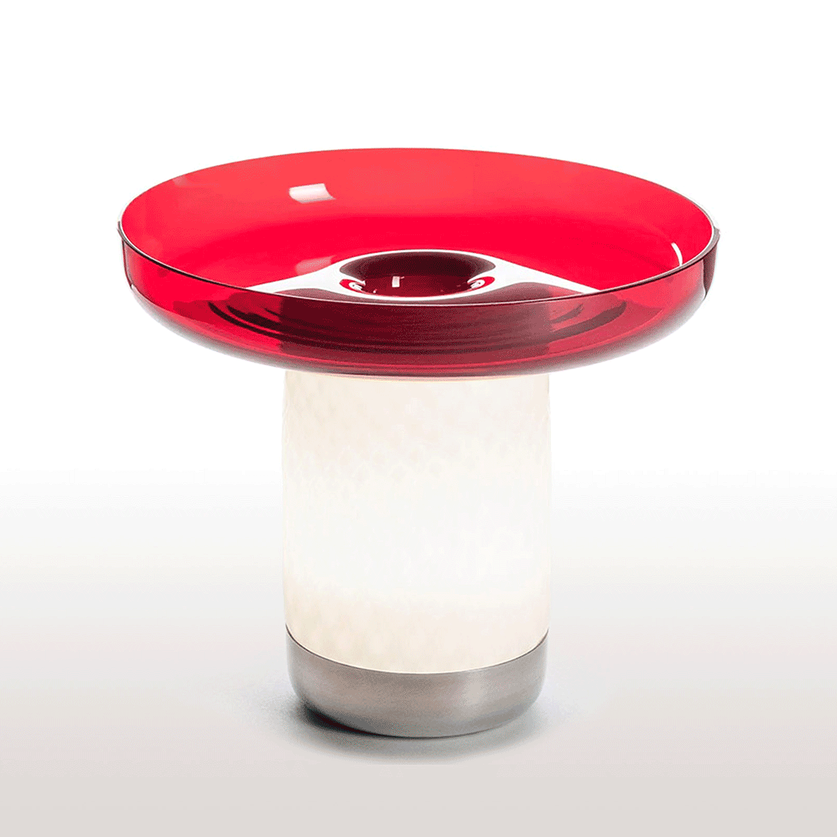 Red / Mobile / Artemide Bonta Lamp + Plate, designed by Attila Veress and Davide Oldani
