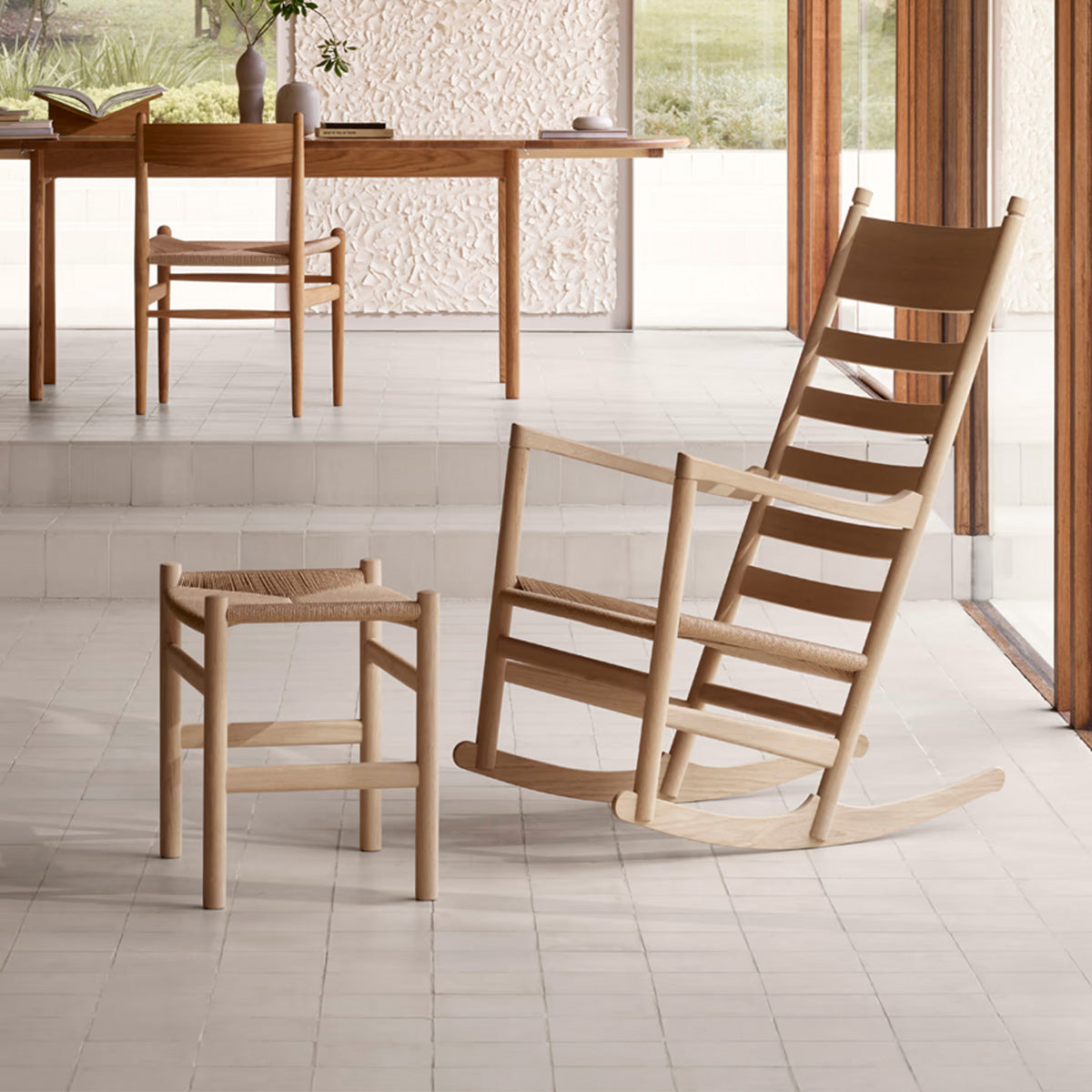 Mobile / CH53 Footstool, designed by Hans J Wegner for Carl Hansen
