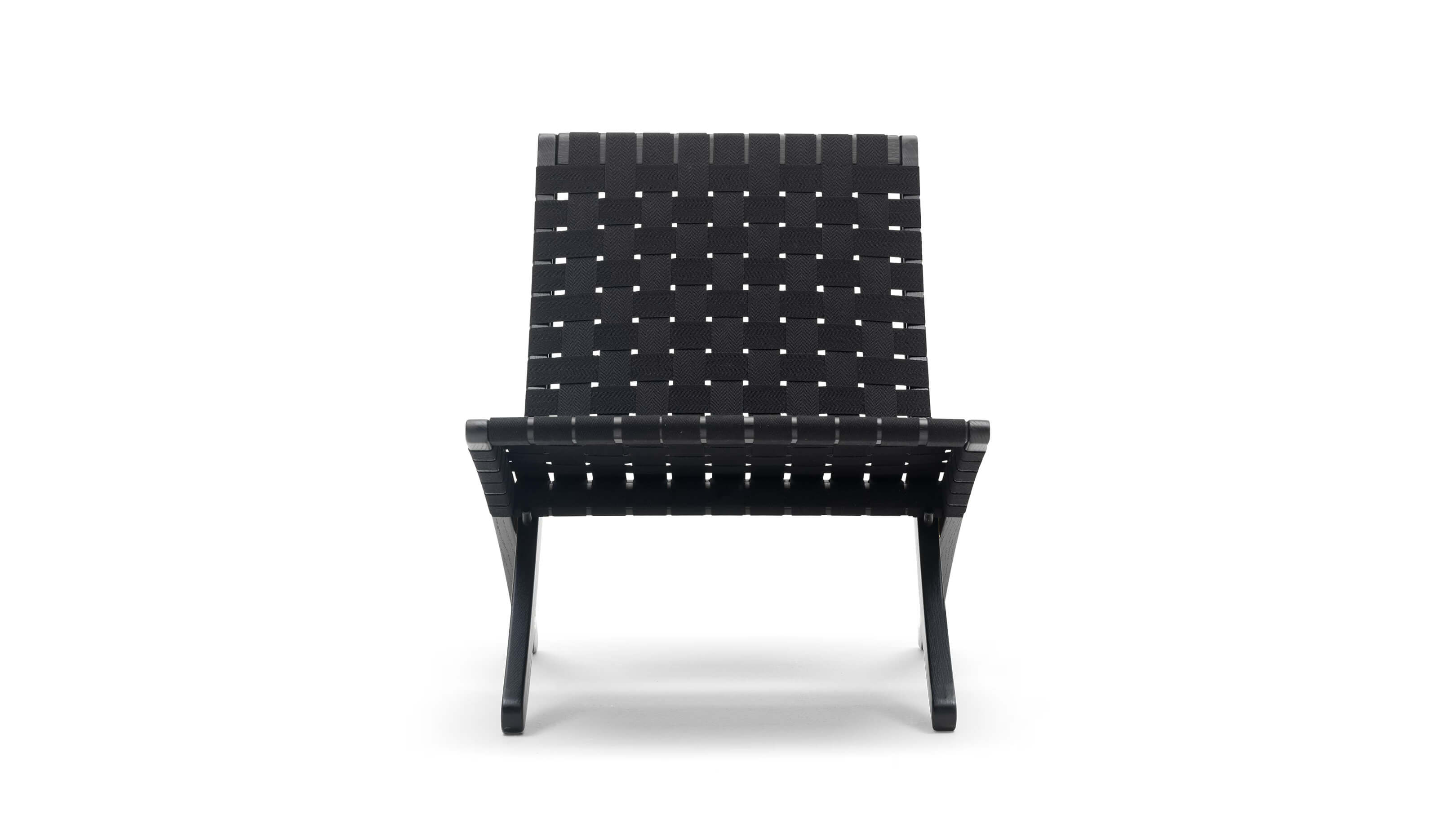 Oak Painted Black - Black Webbing / Desktop / MG501 Cuba Chair, designed by Morten Gottler for Carl Hansen