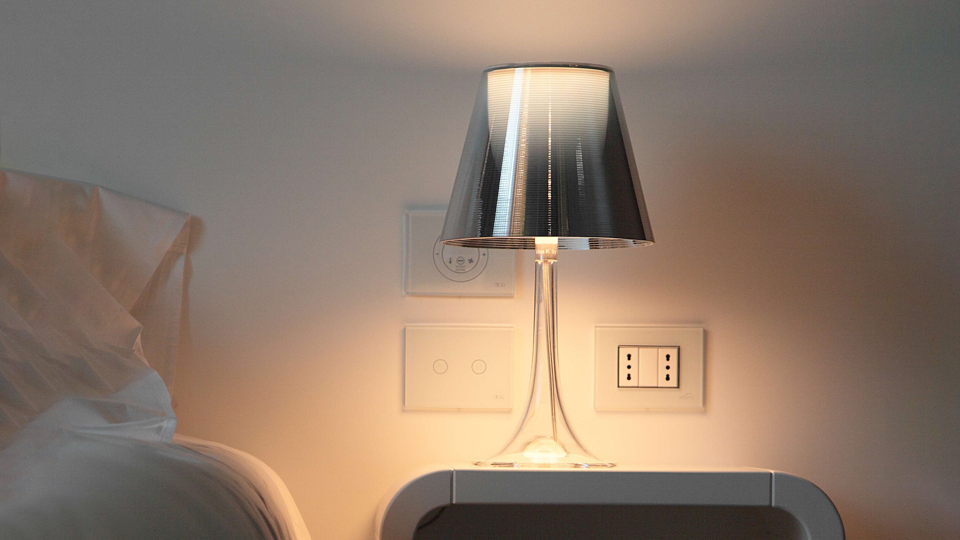 Silver / Desktop / BlackMenu / Miss K Table Lamp, designed by Philippe Starck made by Flos