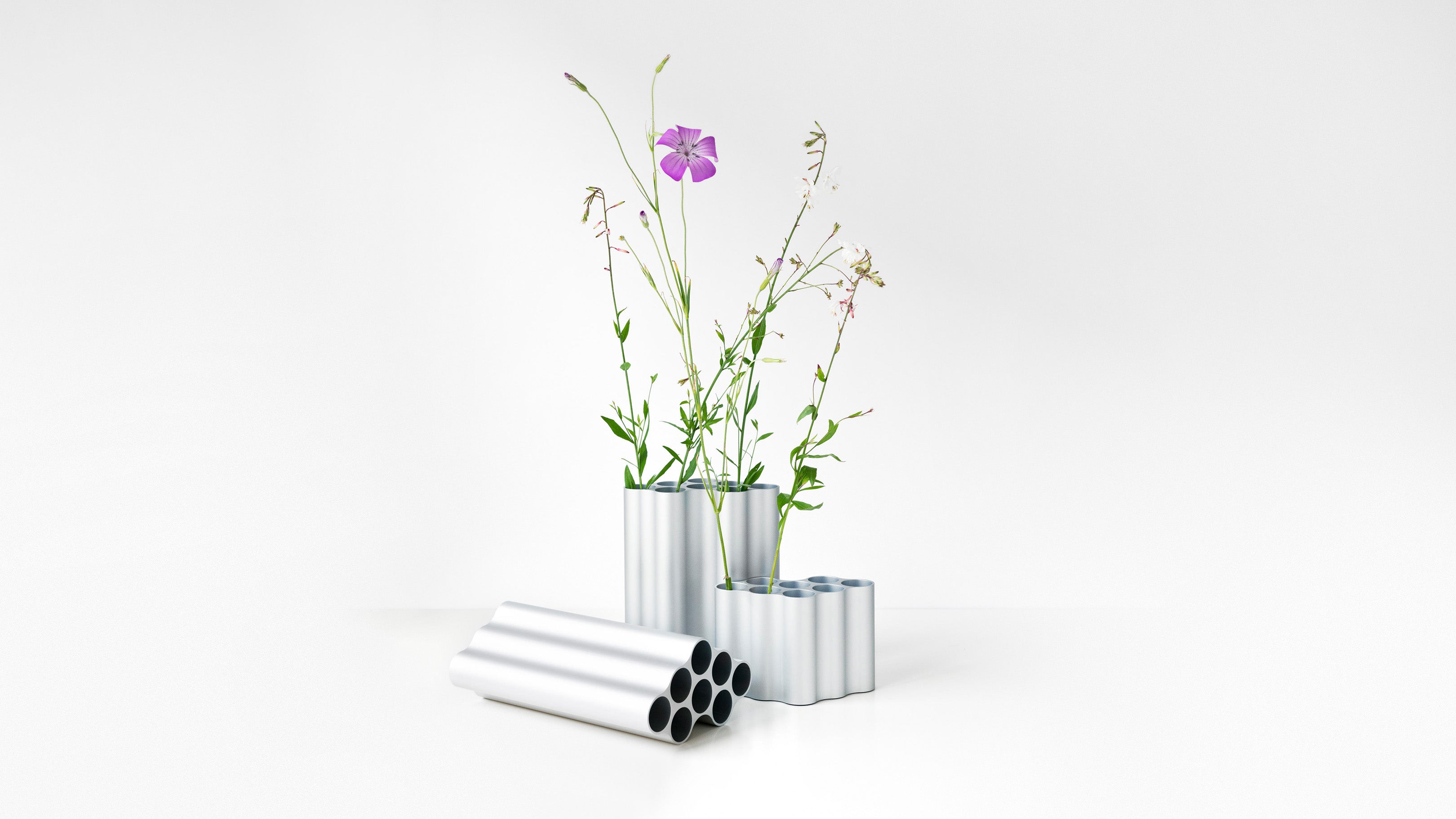 Small - Light Silver / Desktop / Nuage Vases, designed by Ronan & Erwan Bouroullec for Vitra
