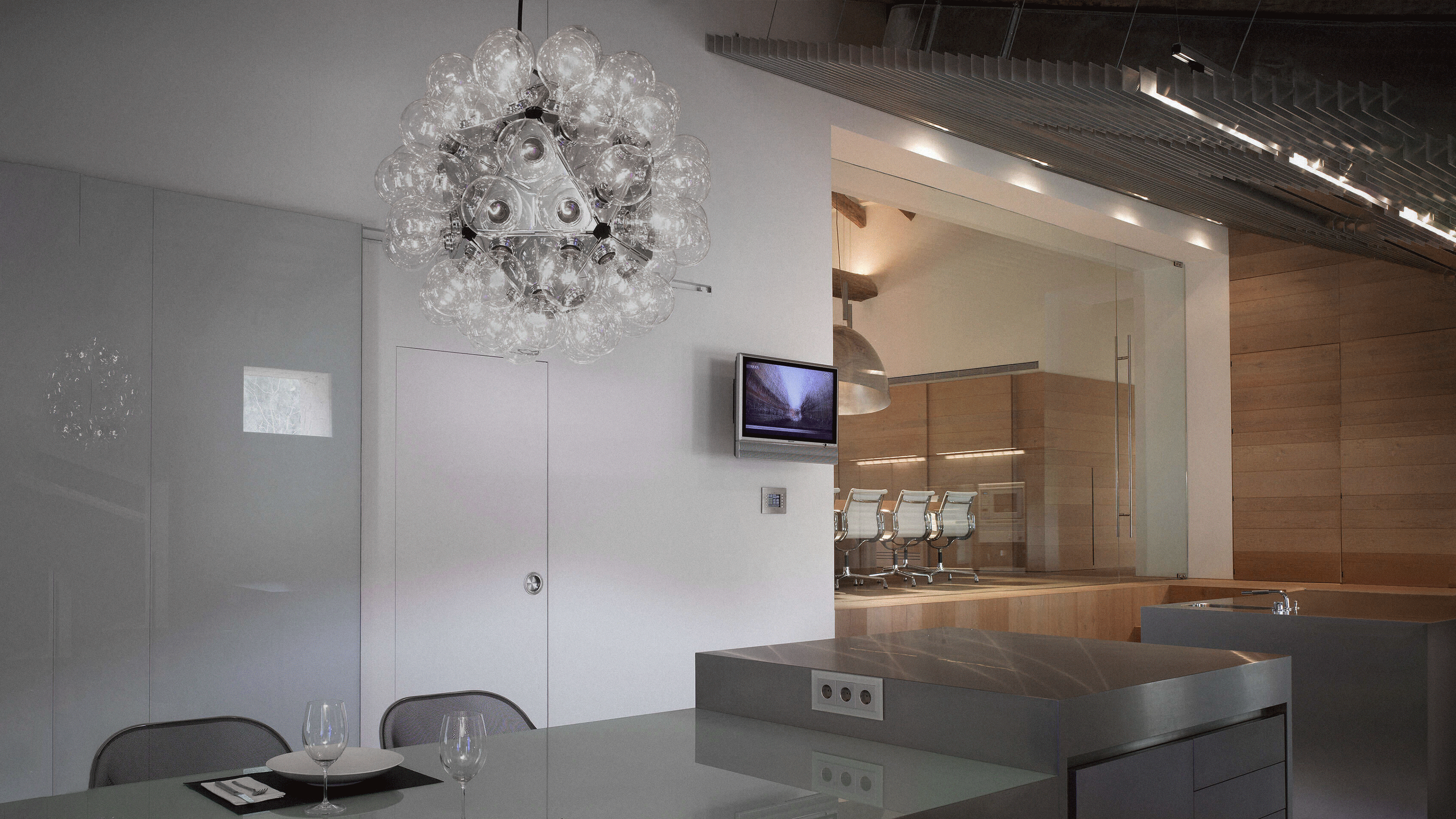 Desktop / Taraxacum 88 Suspension 1, designed by Achille Castiglioni and Pier Giacomo Castiglioni made by Flos