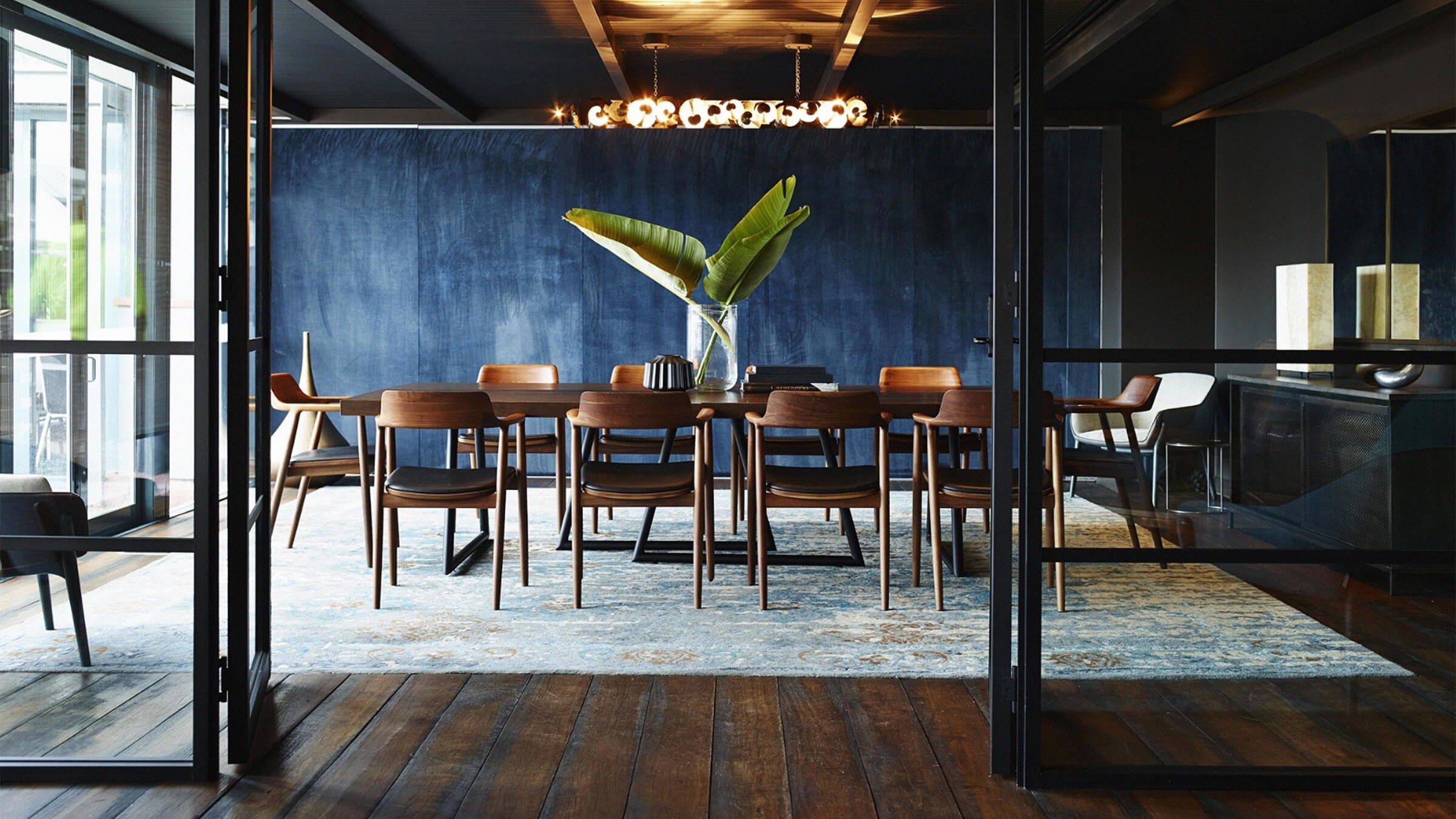 Walnut - Black Leather / Desktop / BlackMenu / Hiroshima Armchair, designed by Naoto Fukasawa made by Maruni
