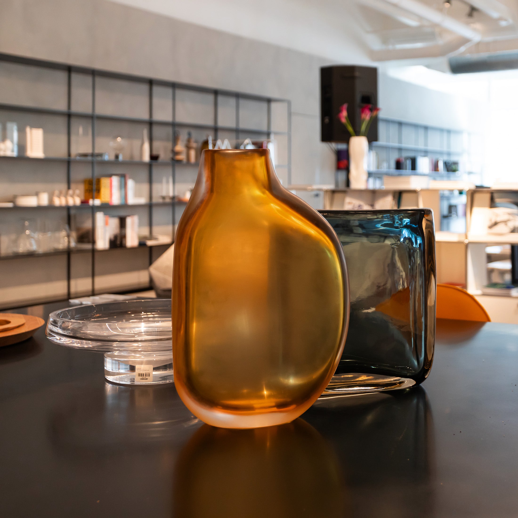 Vase B Amber / Mobile / Medea Vase, designed by Ivan Baj for ARCADE