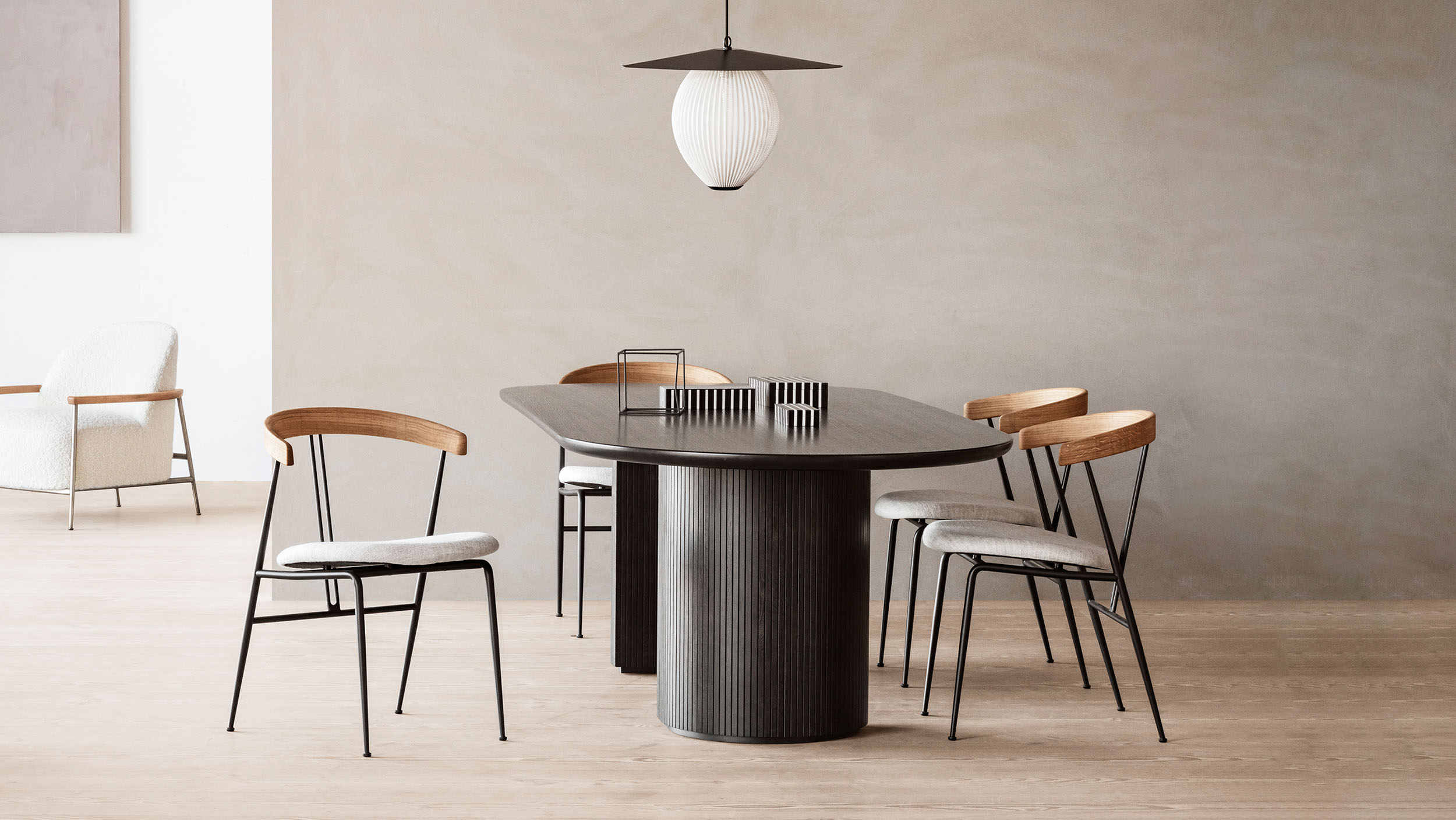 Desktop / Moon Dining Table, designed by Space Copenhagen for Gubi