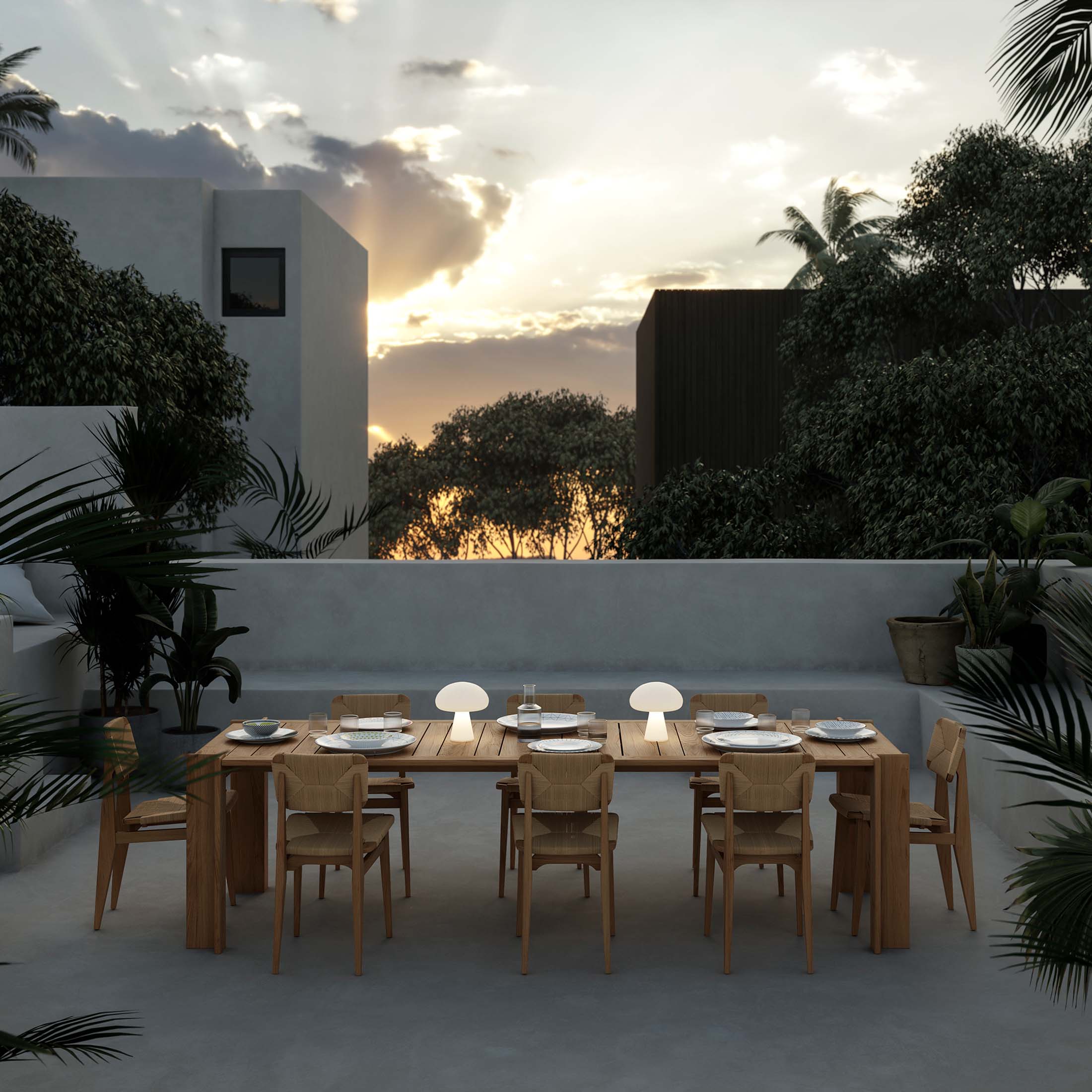 Frosted Glass / Mobile / Obello Portable Lamp, designed by Mathieu Matégot for Gubi