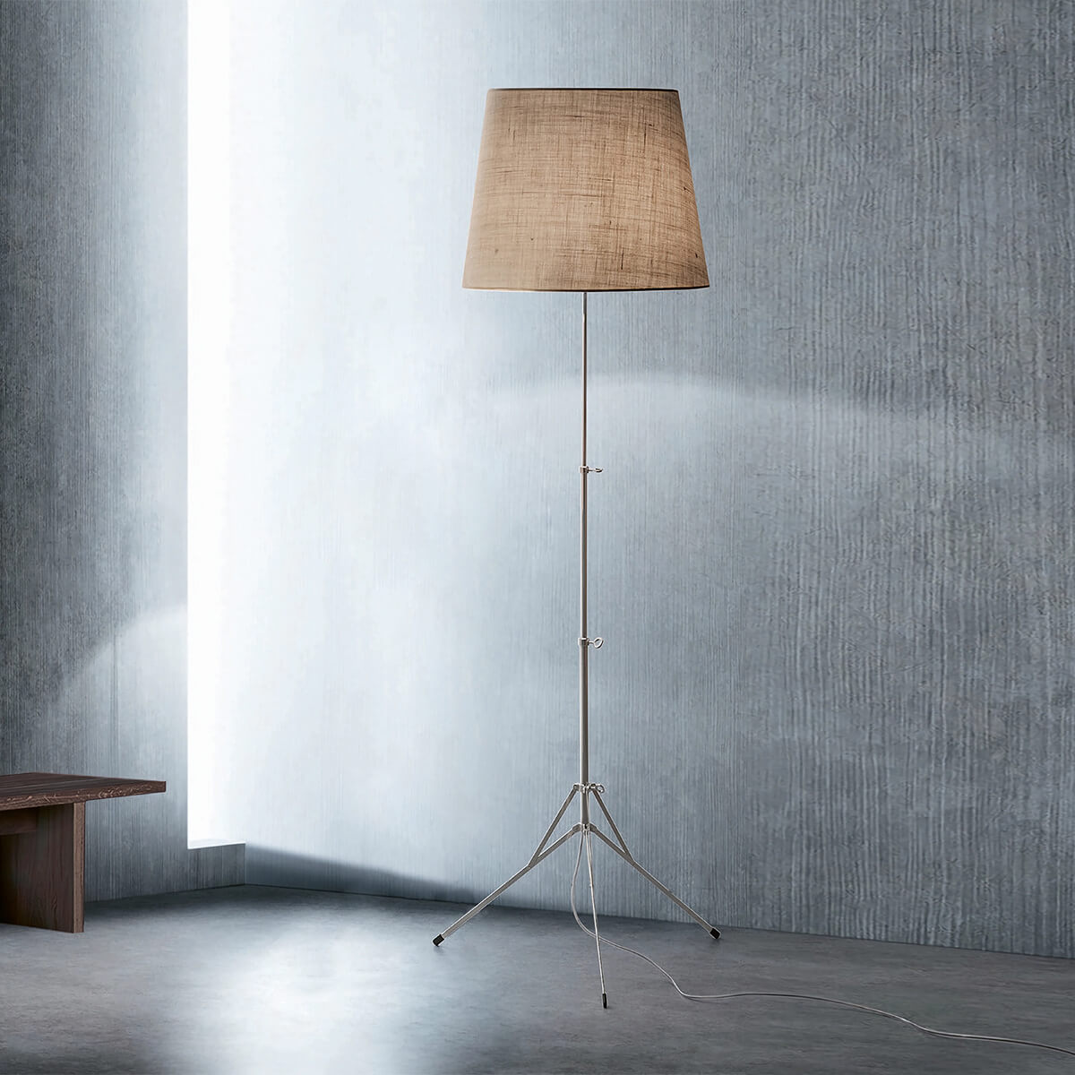 Natural Jute Shade / Mobile / BlackMenu / Gilda Floor Lamp, designed by Enrico Franzolini