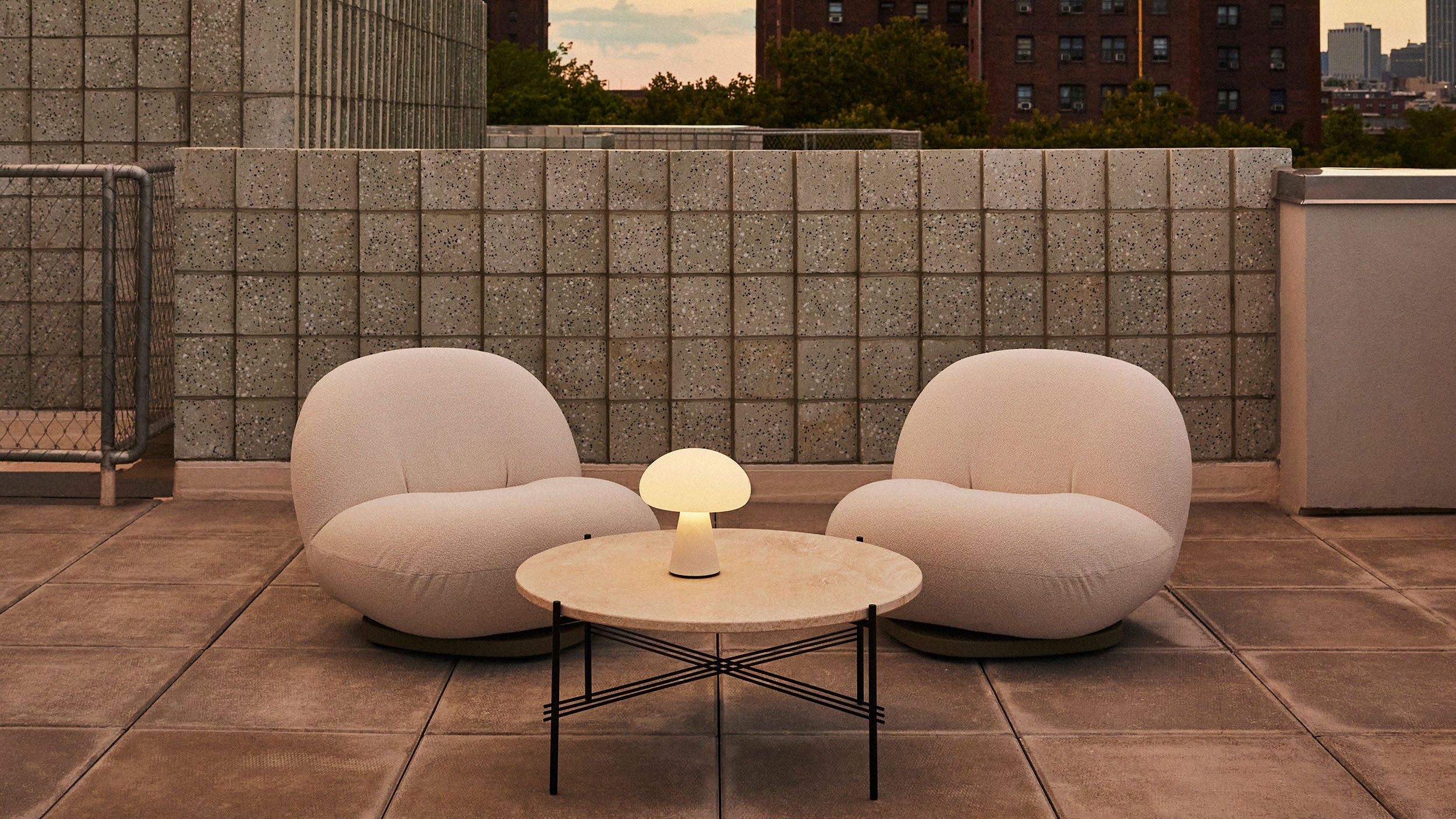 Desktop / Pacha Lounge Chair, designed by Pierre Paulin and made by Gubi