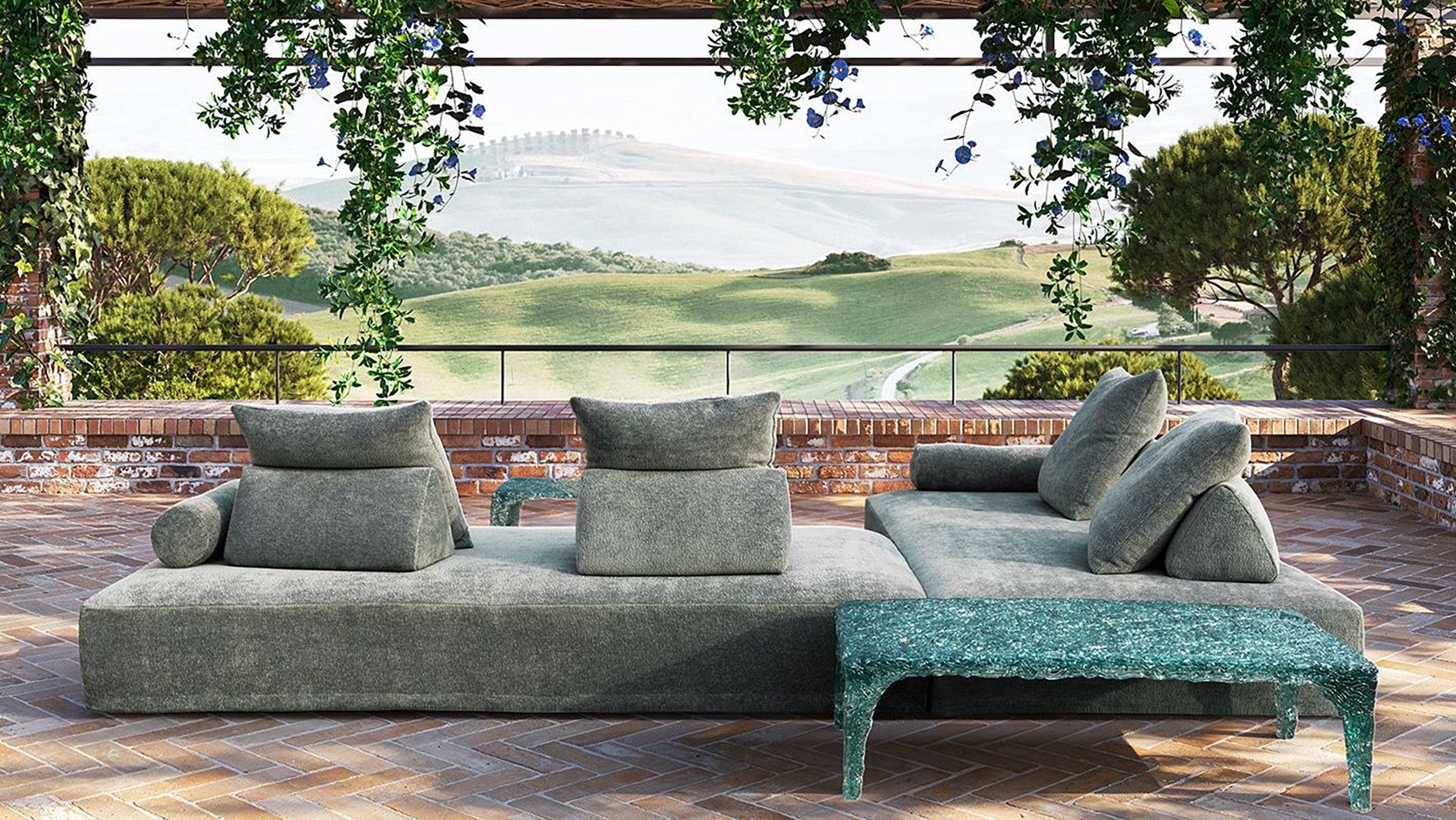 Desktop / Sherazade Outdoor Sofa, designed by Francesco Binfare for Edra