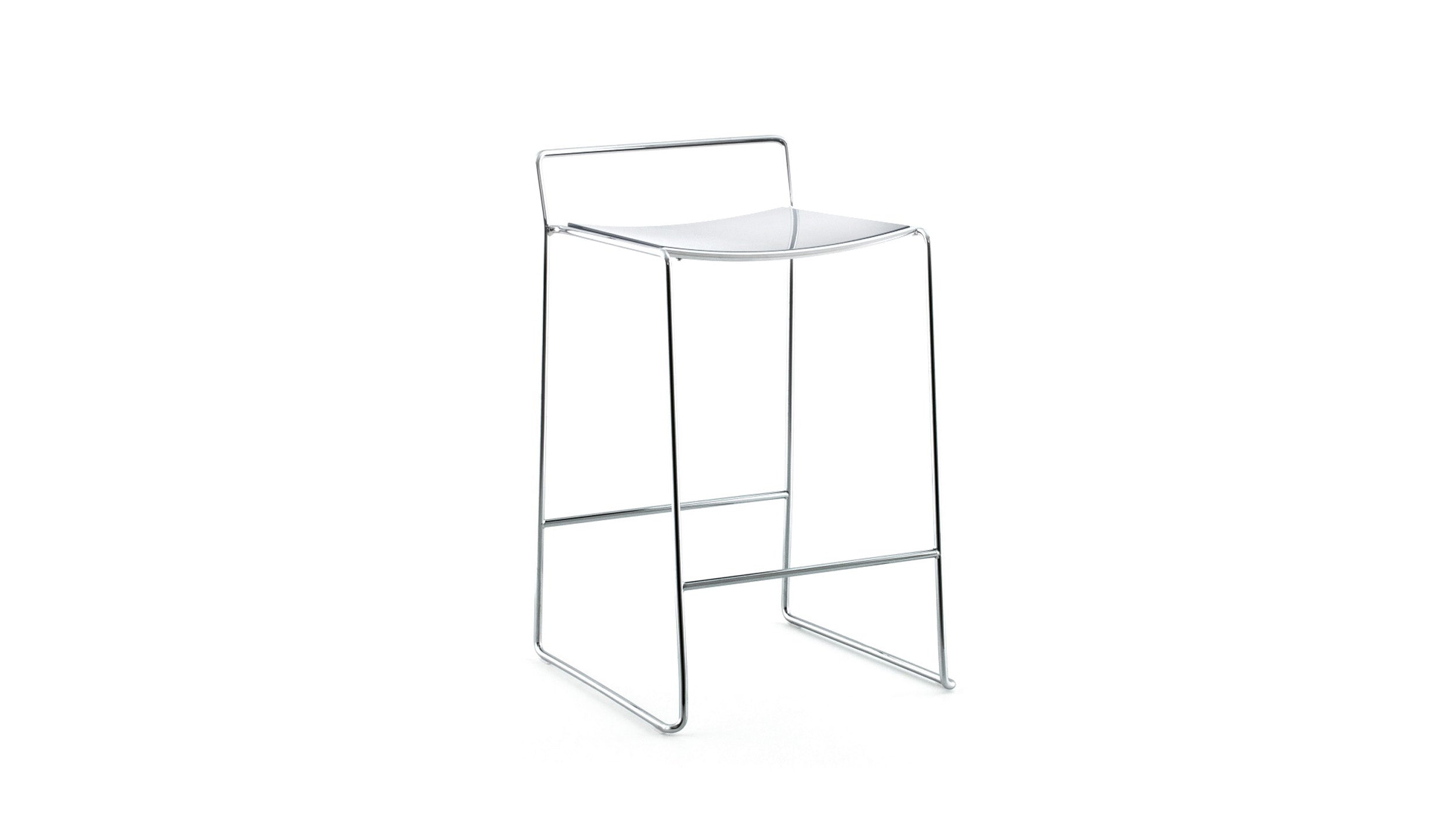 Desktop / Spindle Counter Stool in Glossy White, designed by Piero Lissoni for Porro