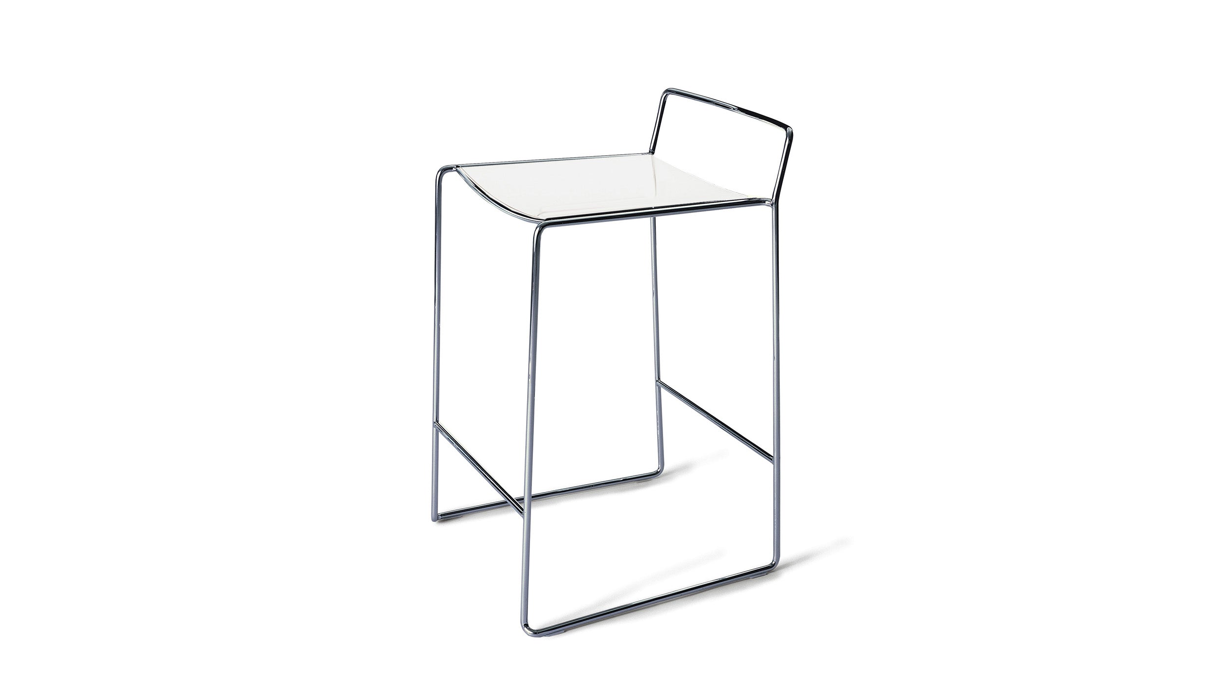 Desktop / Spindle Counter Stool in Glossy White, designed by Piero Lissoni for Porro