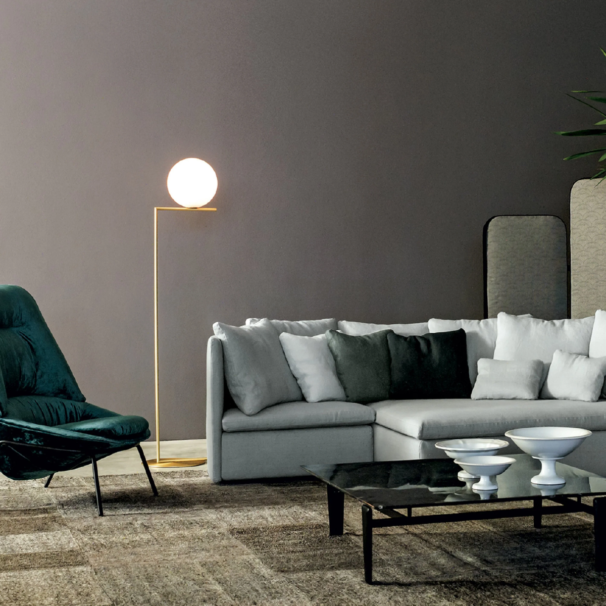 Mobile / WhiteMenu / IC Floor Lamp, designed by Michael Anastassiades made by Flos