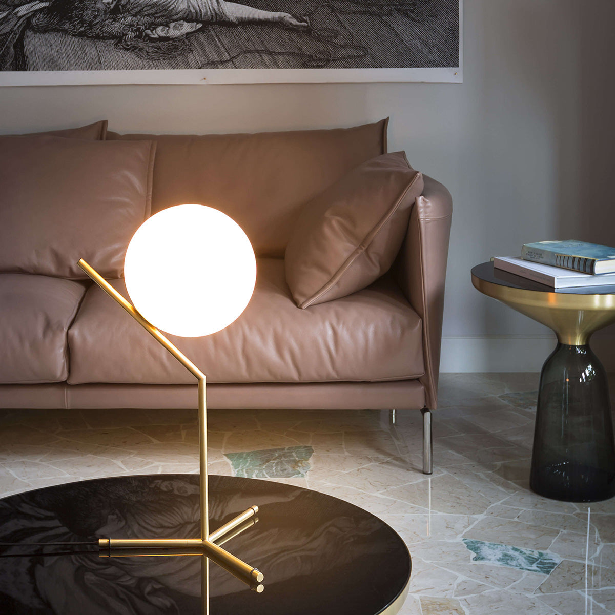 Brass / Mobile / IC Lights T1 High Table Lamp, designed by Michael Anastassiades for Flos