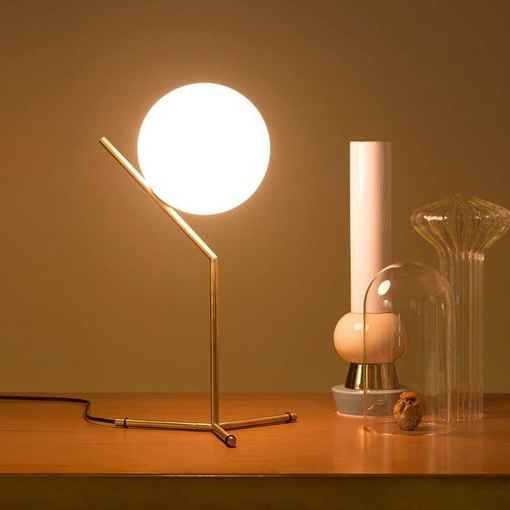 Brass / Mobile / IC Lights T1 High Table Lamp, designed by Michael Anastassiades for Flos