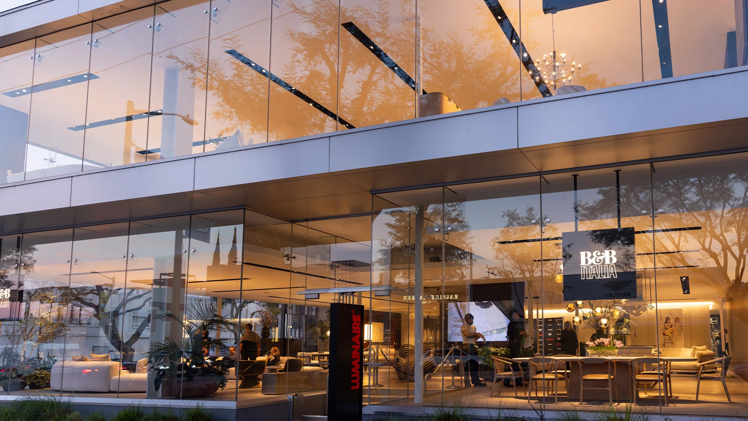 Luminaire Los Angeles Showroom featuring B&B Italia