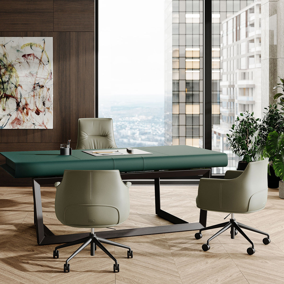 Mobile / Archibald task office chair, designed by Jean-Marie Massaud for Poltrona Frau