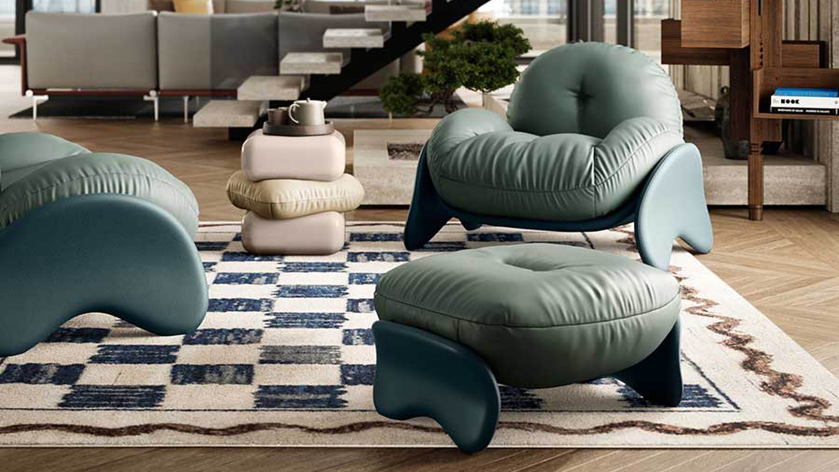 Desktop / Squash Armchair, designed by Faye Toogood for Poltrona Frau