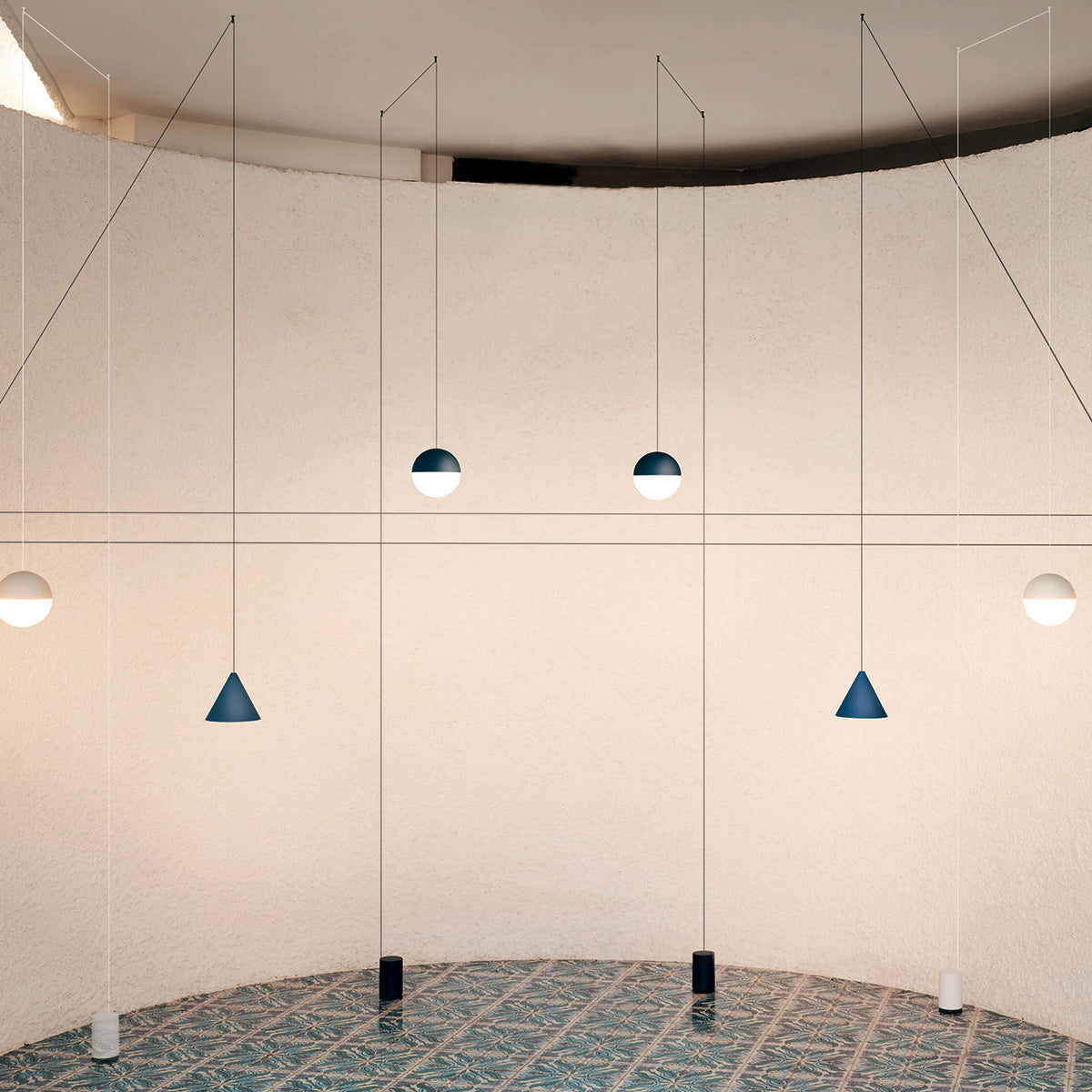 Mobile / String Light, designed by Michael Anastassiades made by Flos